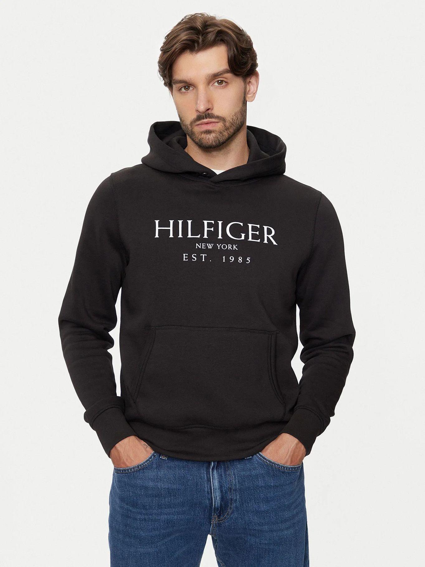 Polerón Hoodie Con Logo Negro Tommy Hilfiger-0