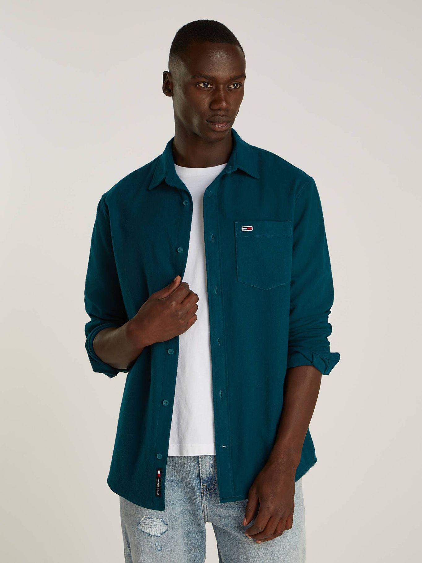 Camisa Flannel Regular Fit Verde Tommy Hilfiger-0