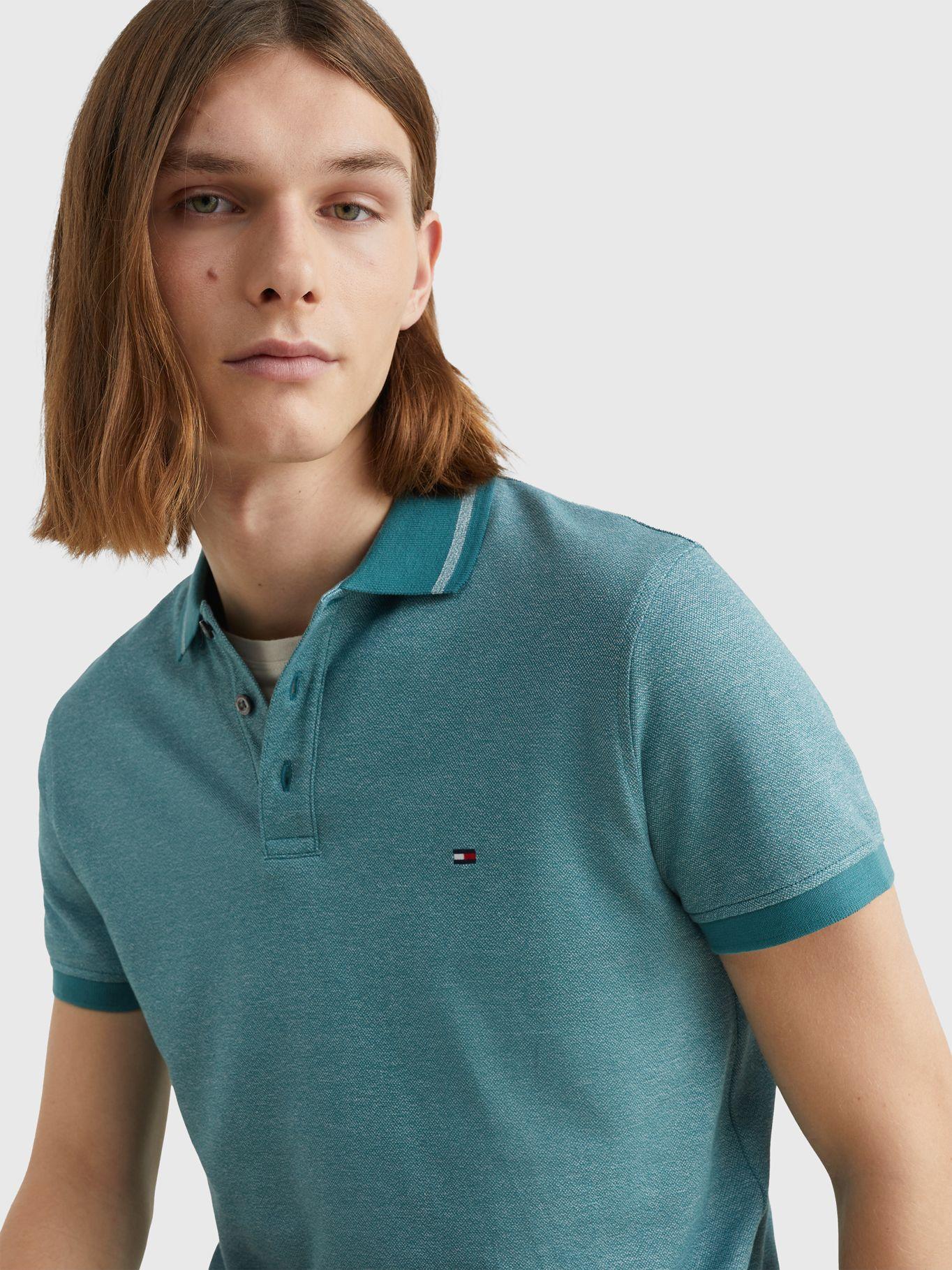 Polo Mouline Logo Slim Fit Verde Tommy Hilfiger-3