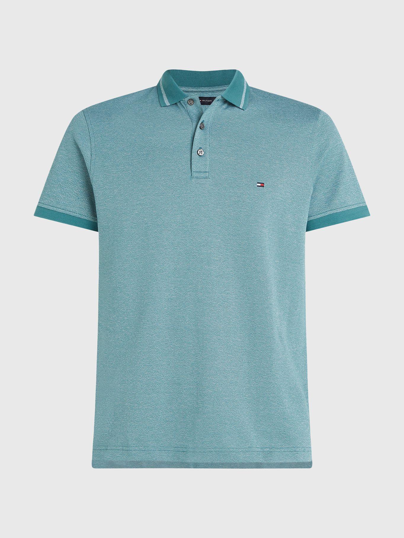 Polo Mouline Logo Slim Fit Verde Tommy Hilfiger-4