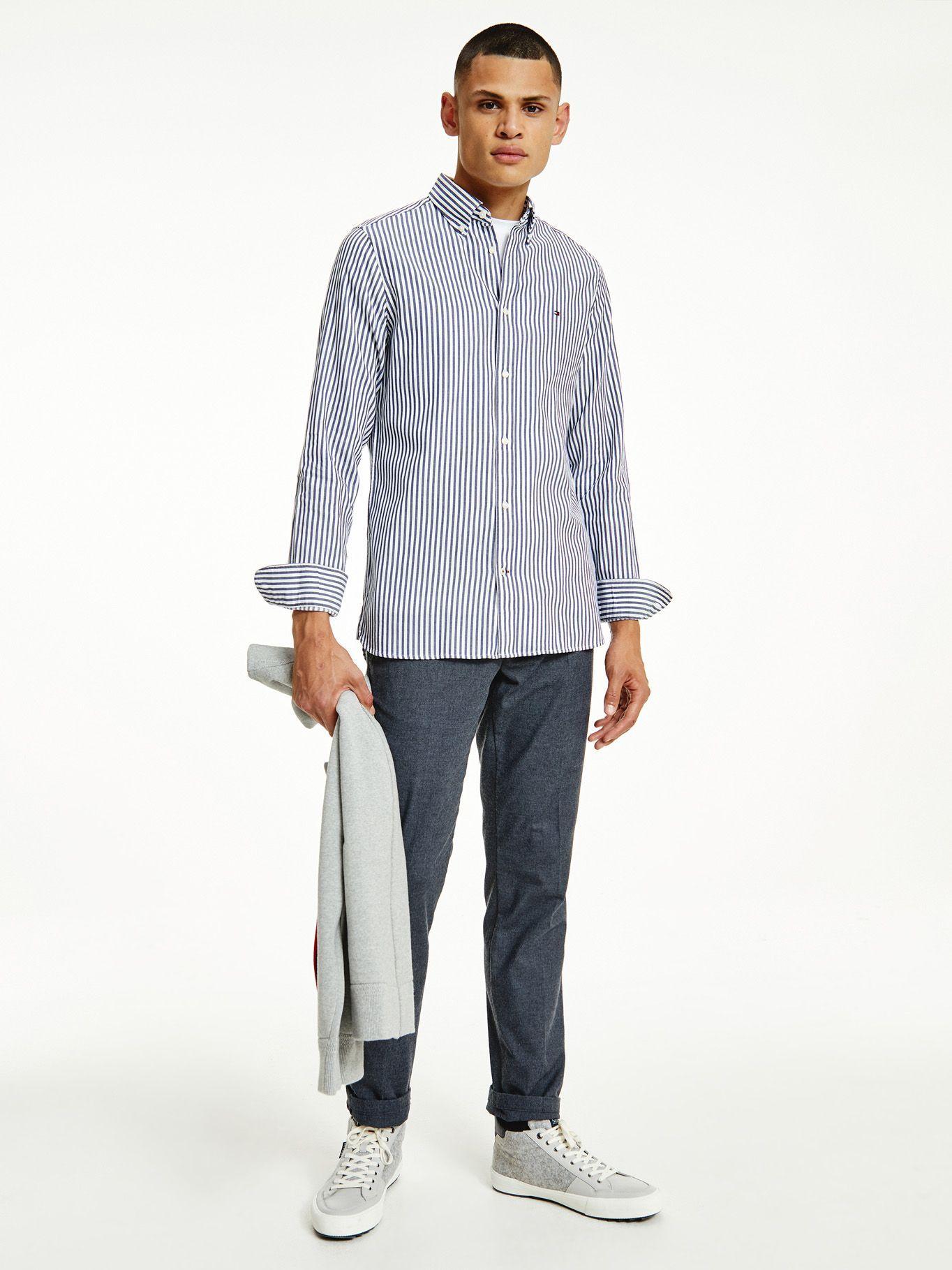 Camisa Classics A Rayas Slim Fit Azul Tommy Hilfiger-0