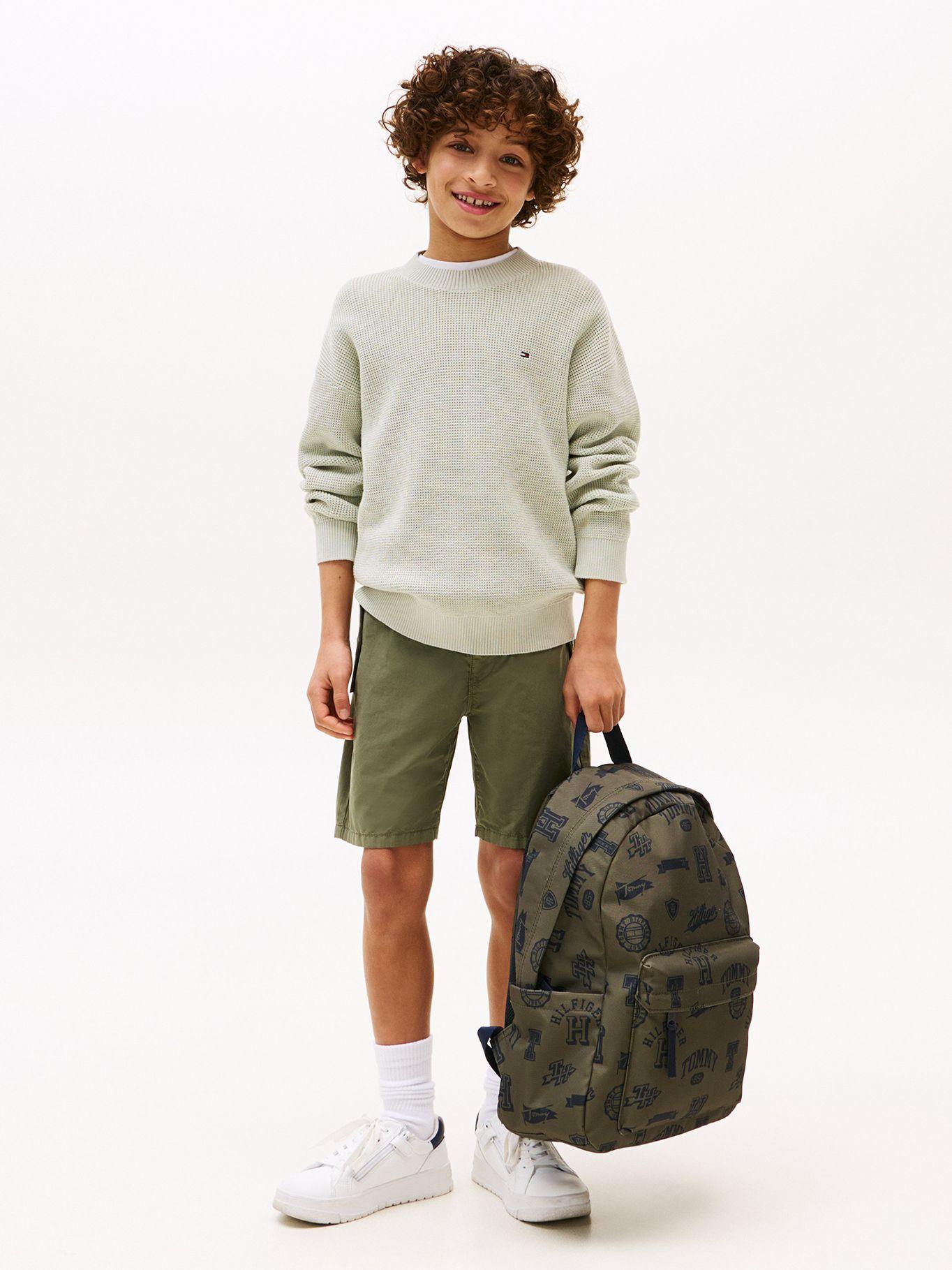 Sweater Texturizado Logo Bordado Verde Tommy Hilfiger-1