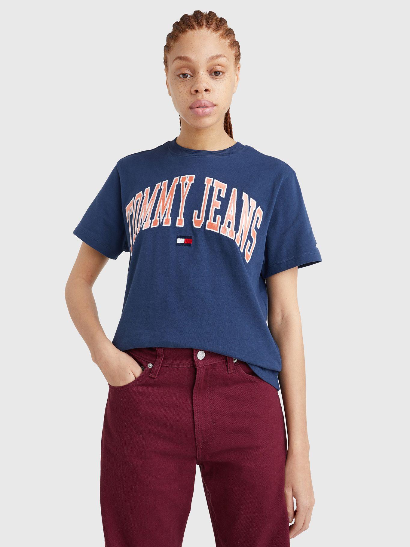 Polera Relaxed Collegiate Logo Azul Tommy Jeans-0
