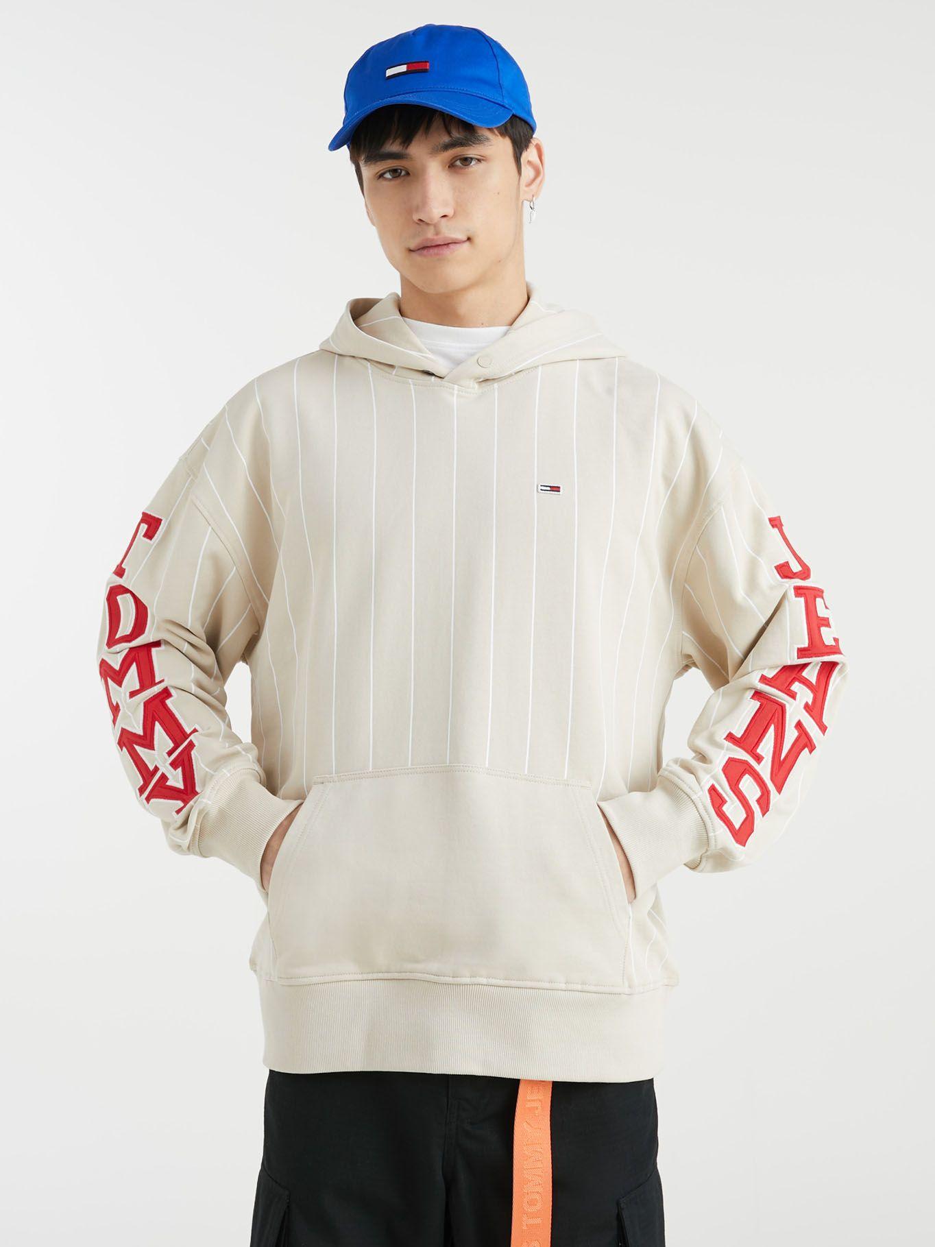 Polerón Hoodie Pinstripe  Beige Tommy Jeans-0