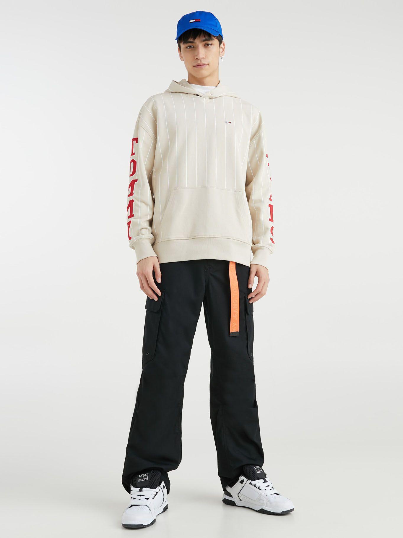 Polerón Hoodie Pinstripe  Beige Tommy Jeans-1