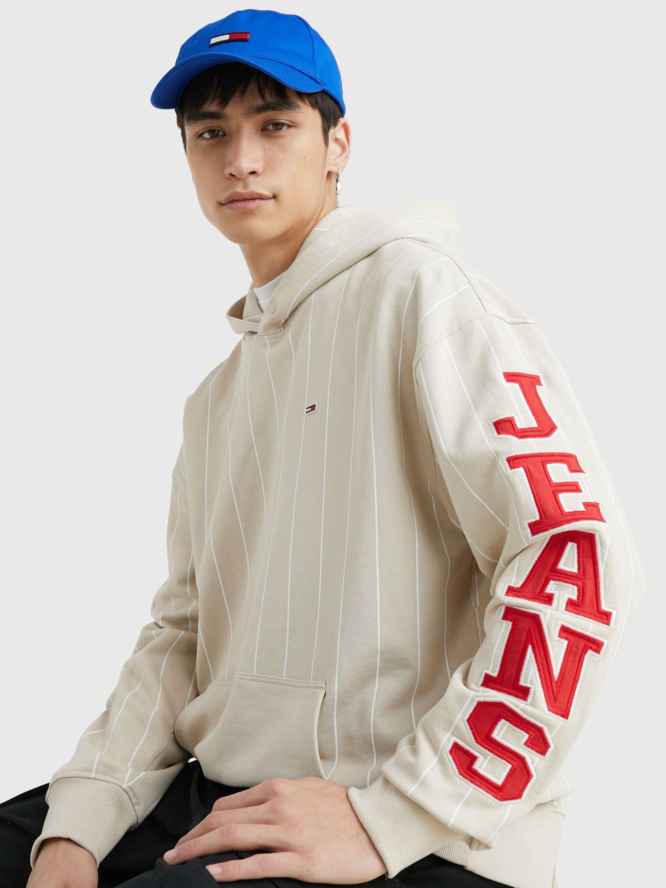 Polerón Hoodie Pinstripe  Beige Tommy Jeans-3