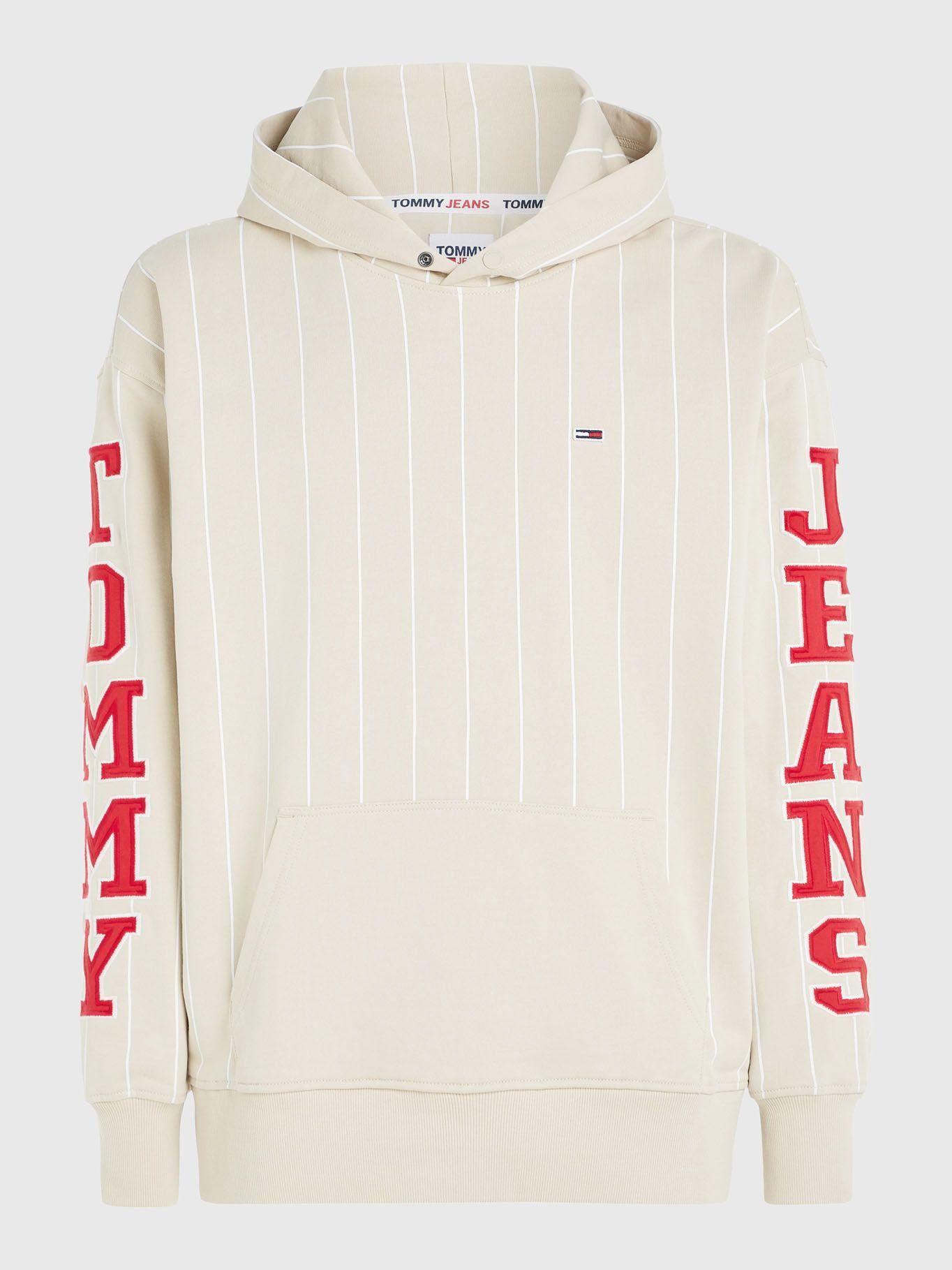 Polerón Hoodie Pinstripe  Beige Tommy Jeans-4