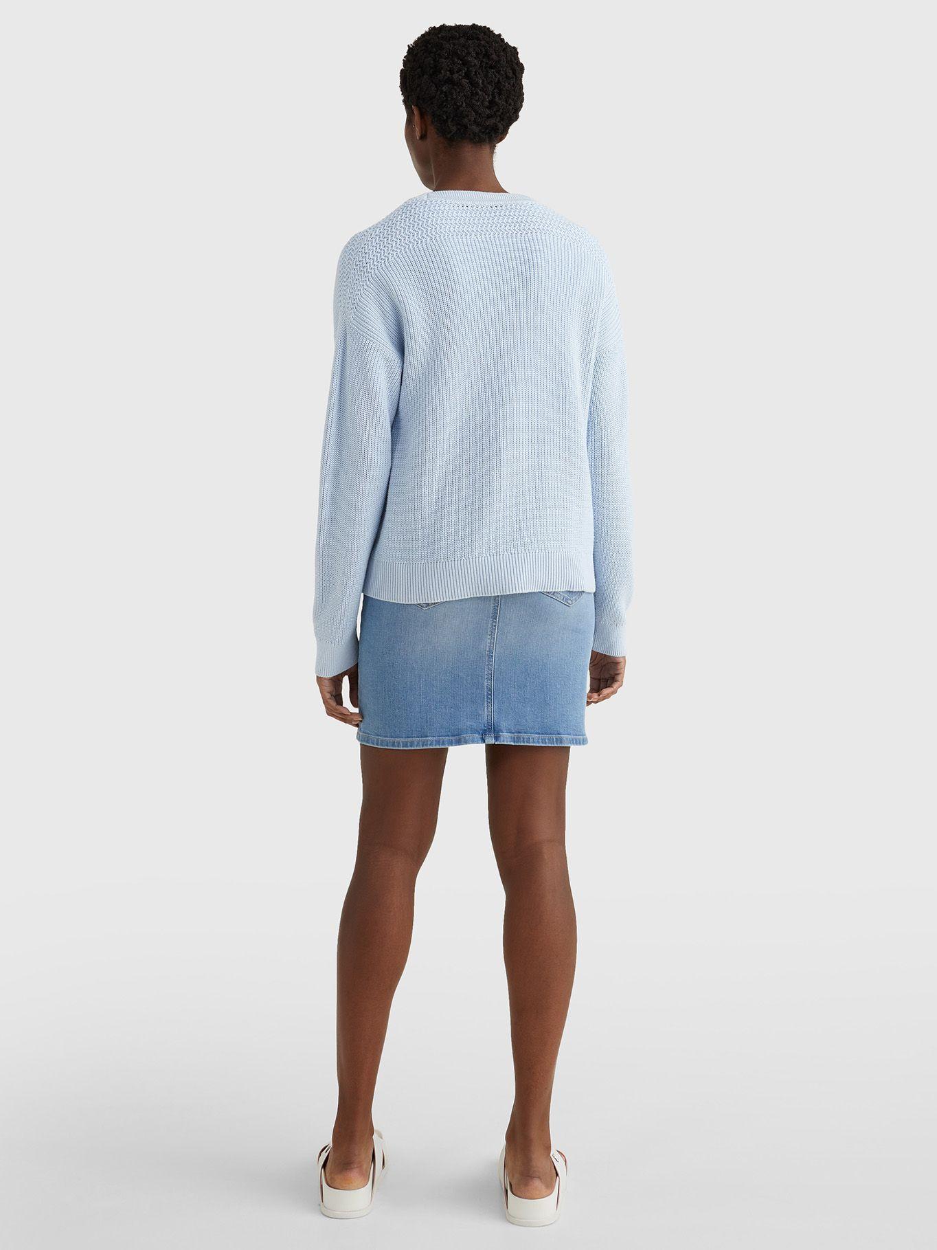 Cárdigan Relaxed Cotton Celeste Tommy Hilfiger JN2-1