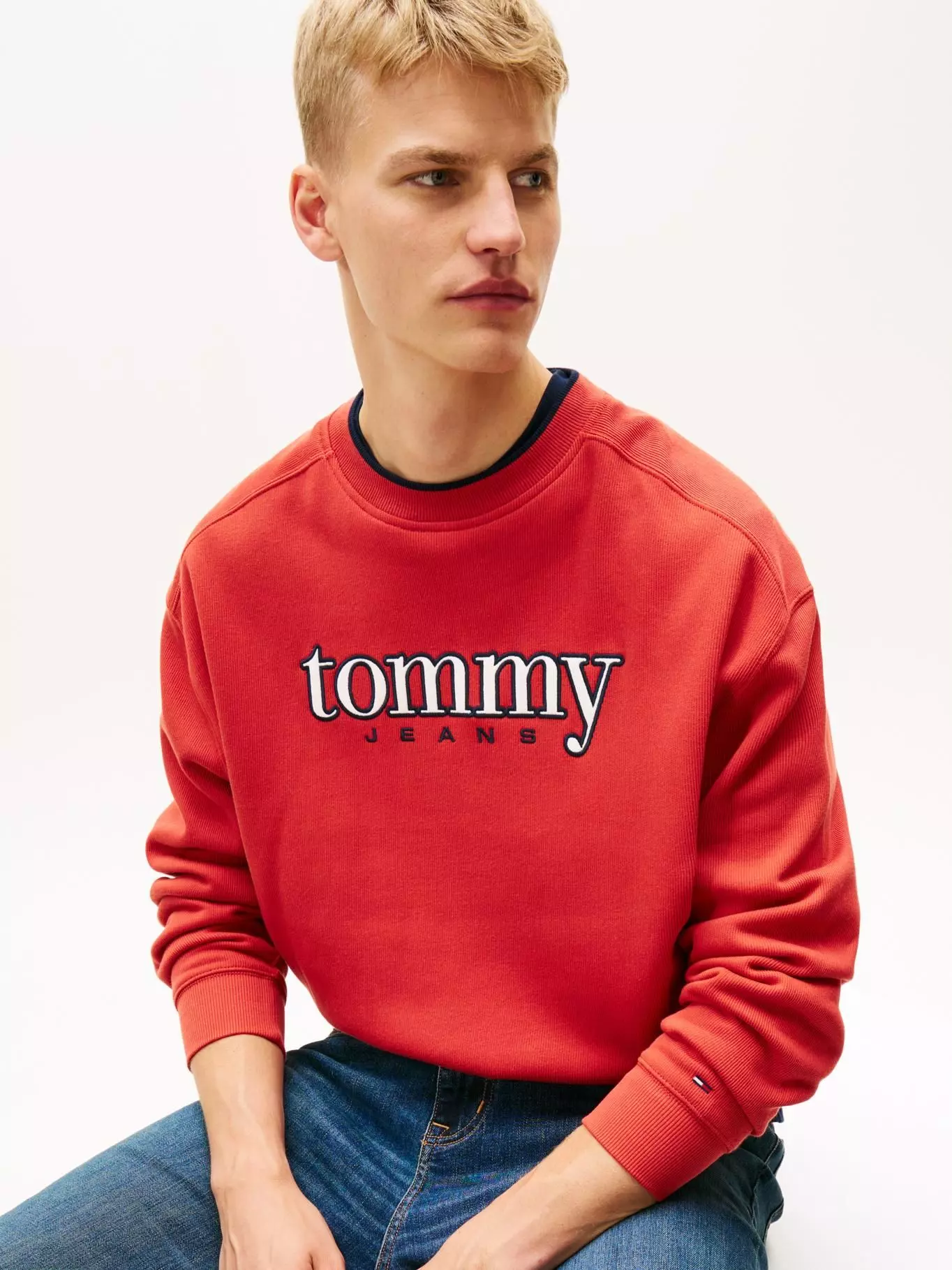 Polerón Con Logo De Los 90S Tommy Jeans Rojo-3