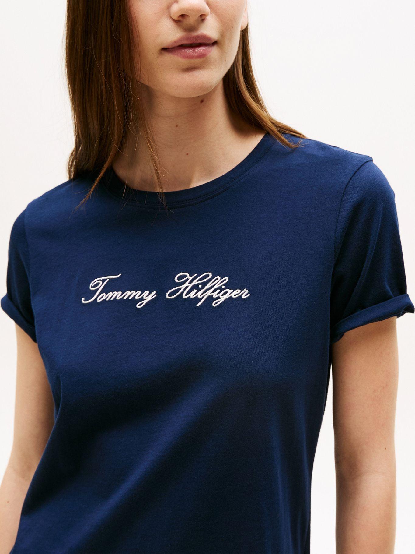 Polera Con Logo Lurex Script Azul C1G Tommy Hilfiger-3