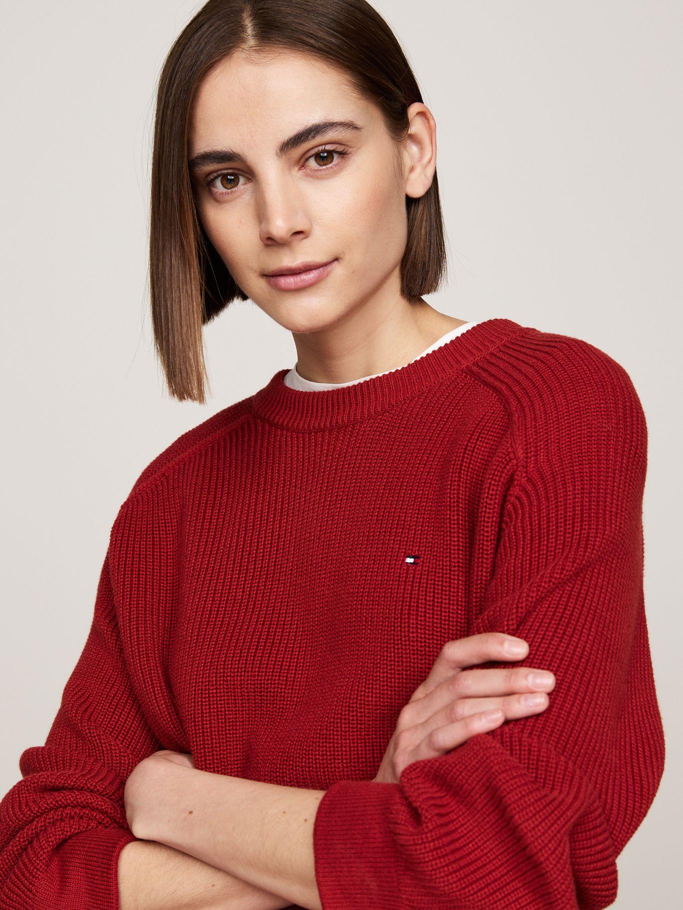 Sweater Relaxed De Manga Raglán Rojo Tommy Hilfiger-3