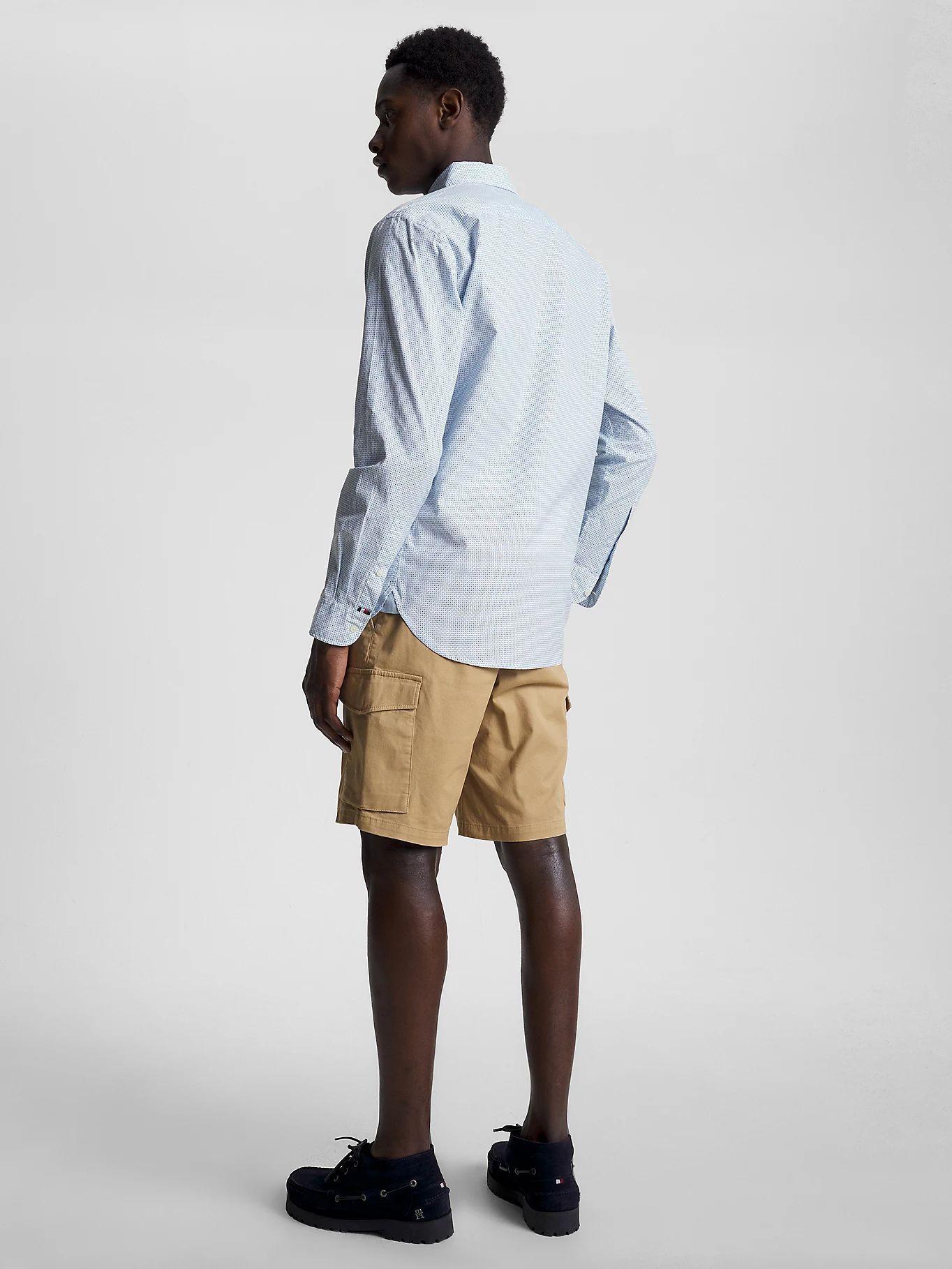 Camisa Microestampado De Puntos Celeste Tommy Hilfiger-3