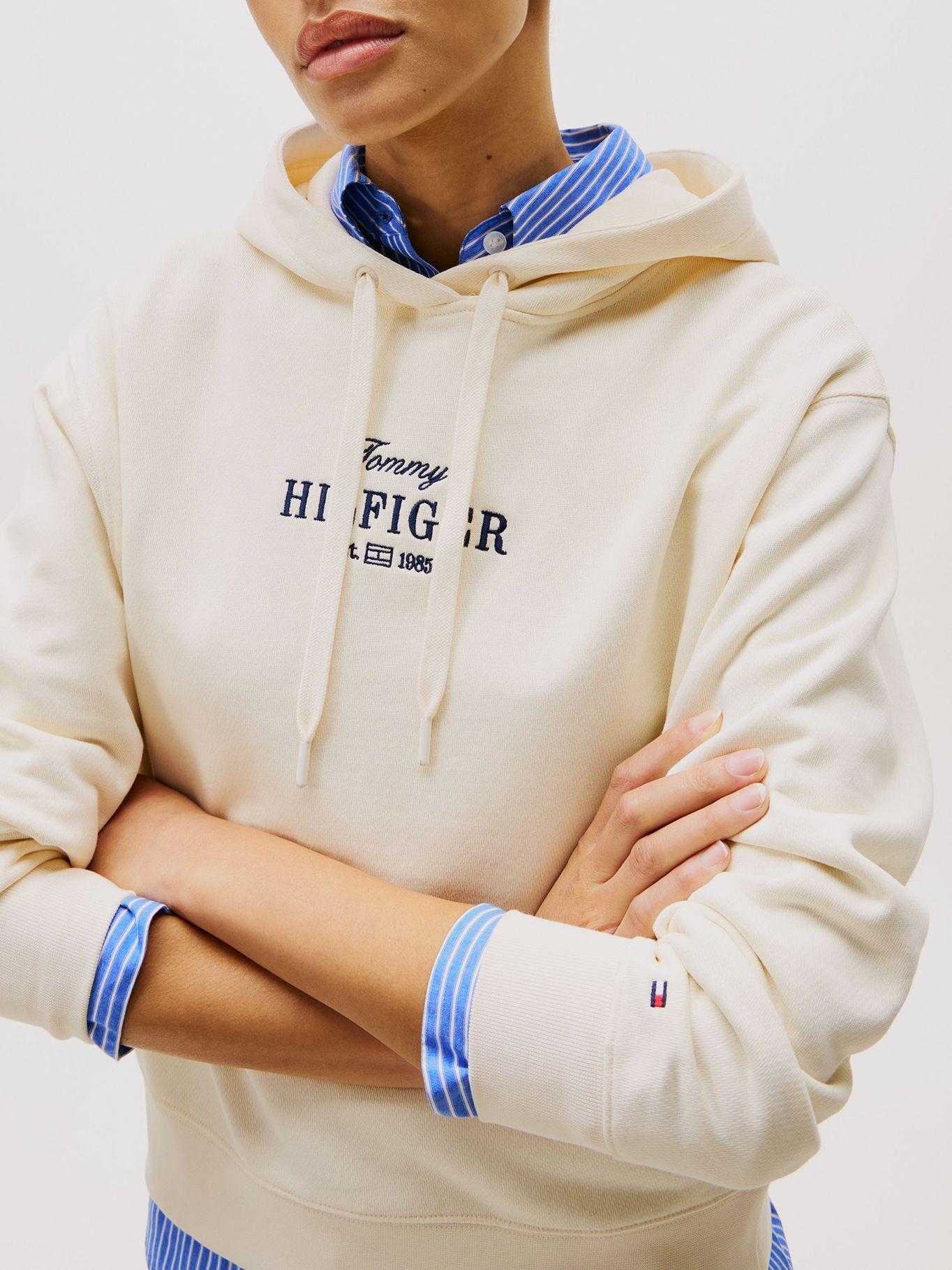 Polerón Hoodie AEF Logo Bordado Beige Tommy Hilfiger-3