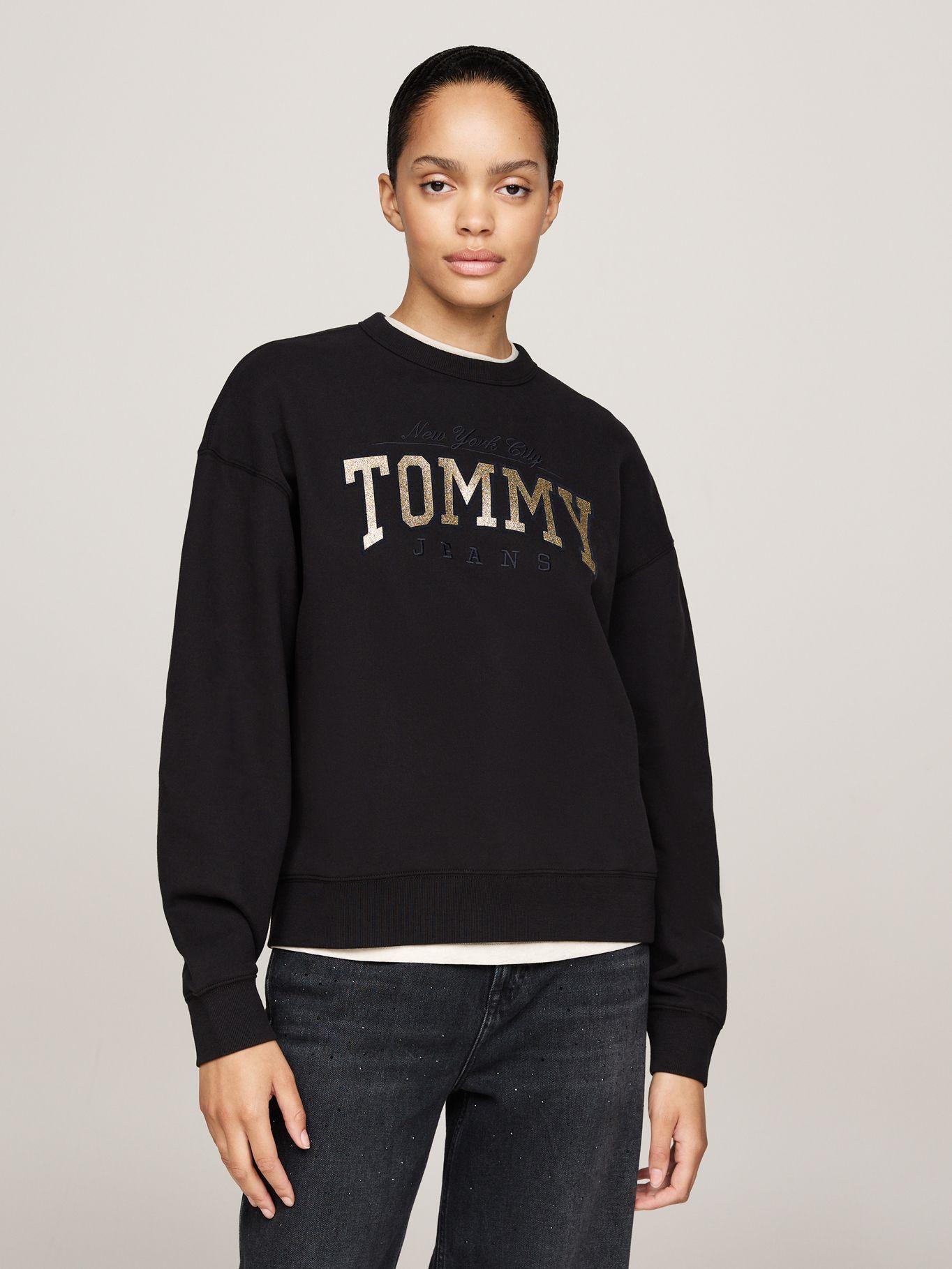 Polerón Con Logo Glitter Negro Tommy Hilfiger-0
