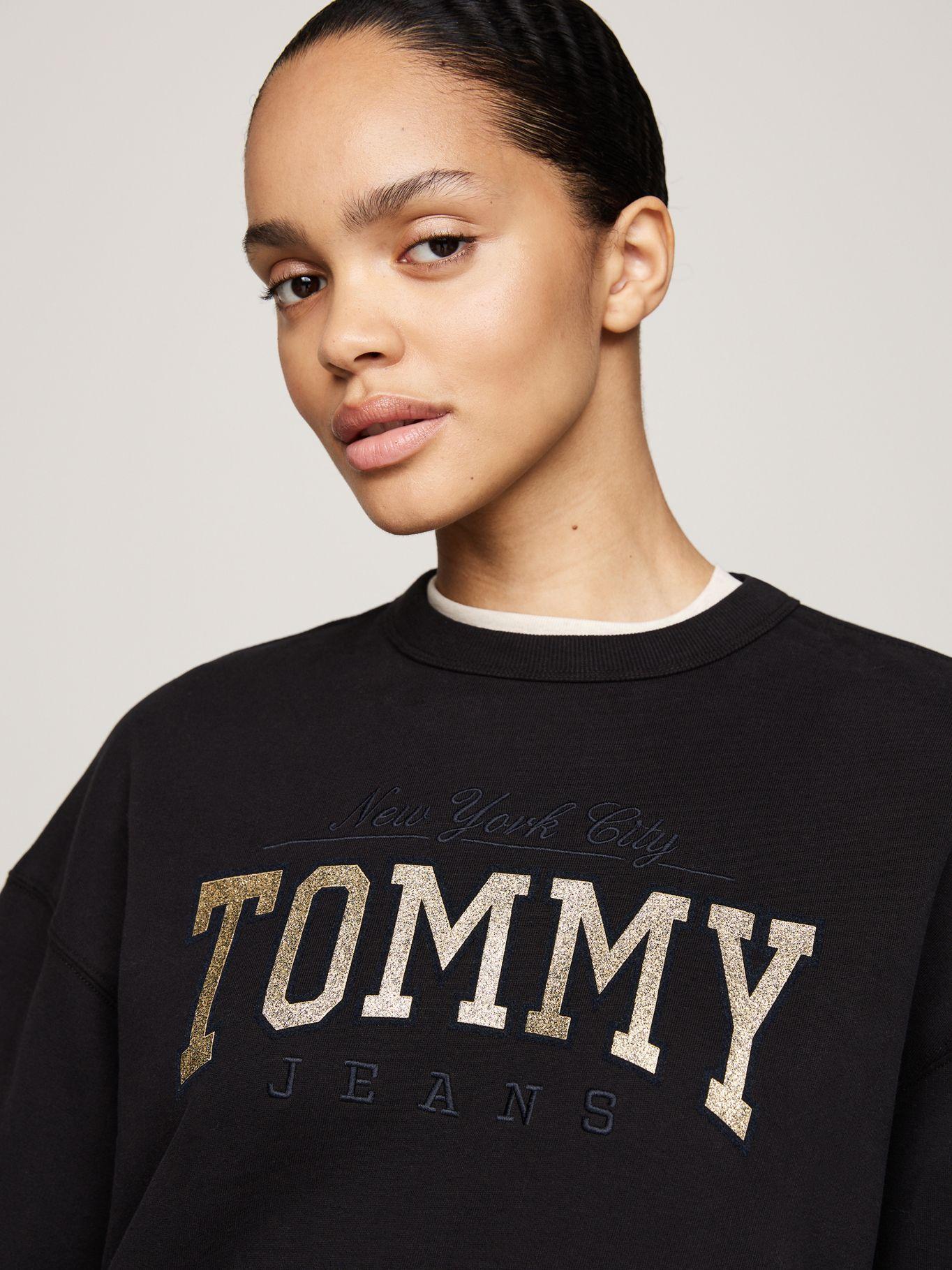 Polerón Con Logo Glitter Negro Tommy Hilfiger-3
