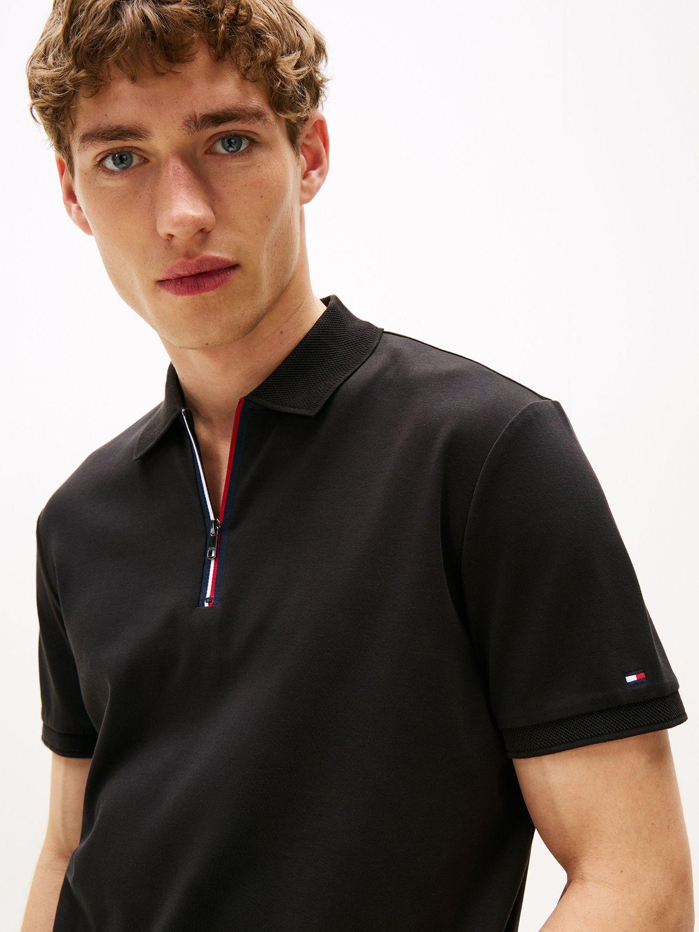 Polo Interlock Con Cierre Negro BDS Tommy Hilfiger-3