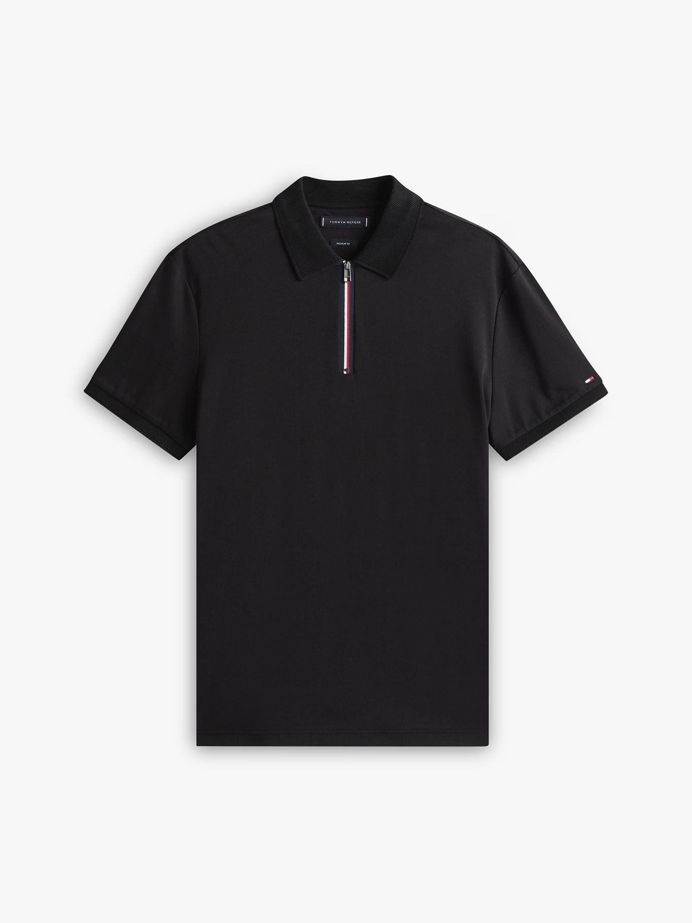 Polo Interlock Con Cierre Negro BDS Tommy Hilfiger-4