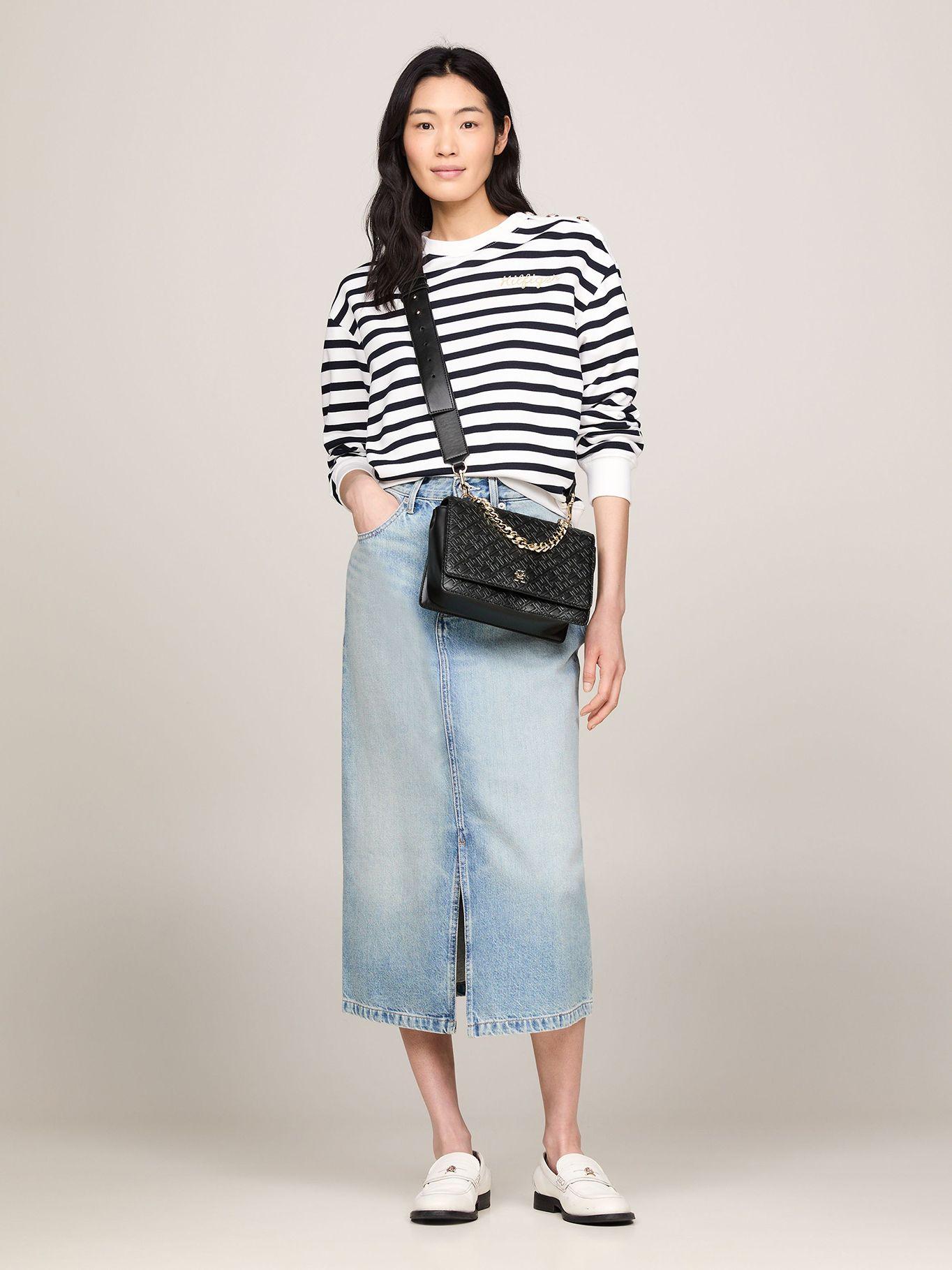 Bandolera Con Monograma En Relieve Negro Tommy Hilfiger-1