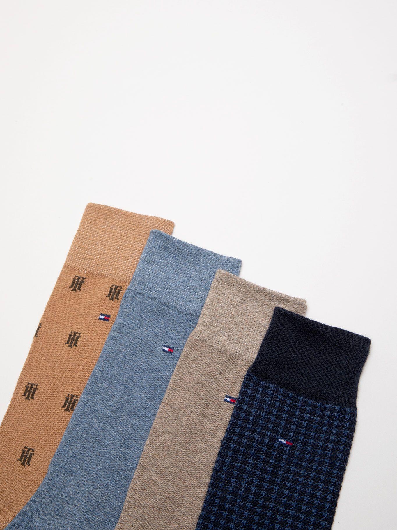 Pack Par 4 Calcetines De Vestir Café Tommy Hilfiger-2
