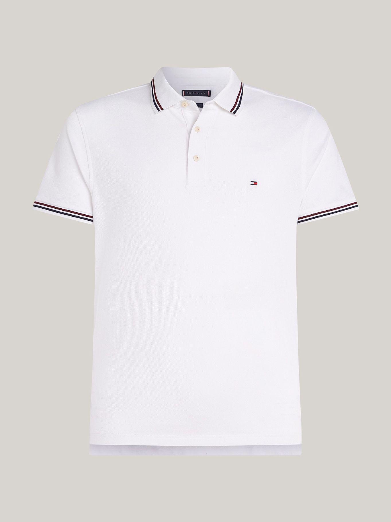 Polo  Ribetes Tipped Slim Fit Blanco YBR Tommy Hilfiger-4