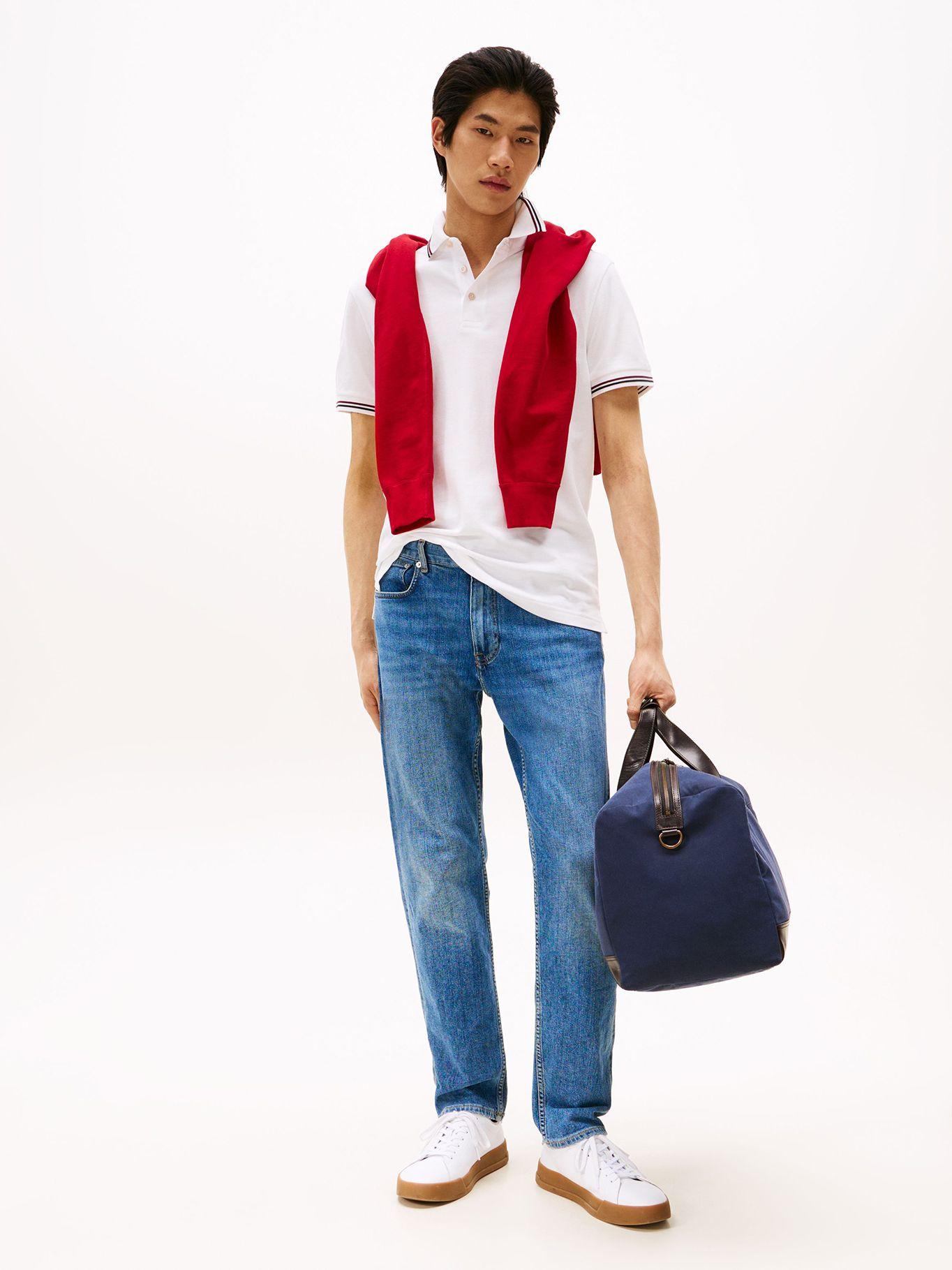 Polo  Ribetes Tipped Slim Fit Blanco YBR Tommy Hilfiger-1