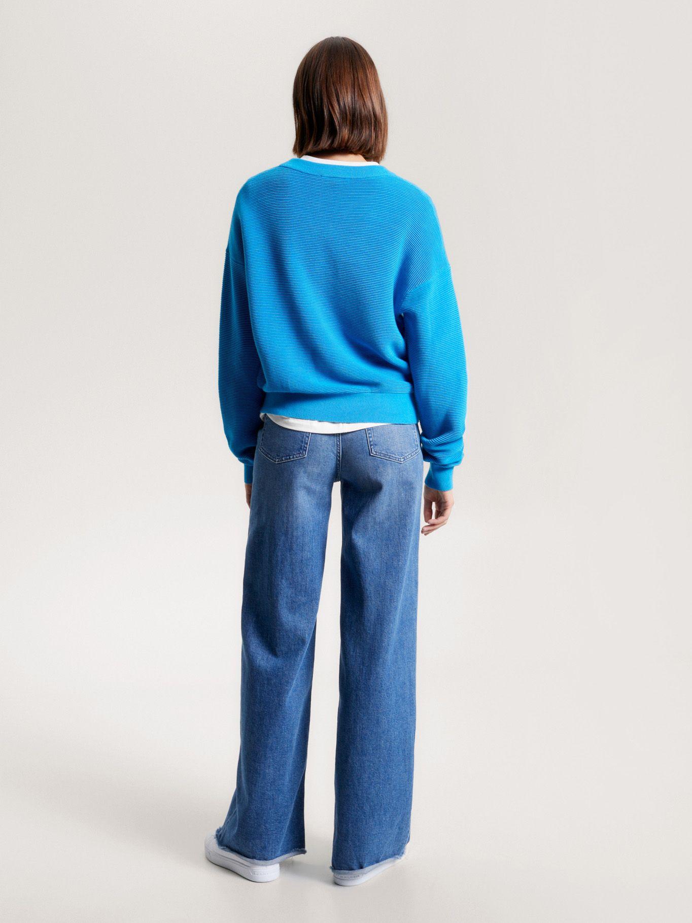 Sweater Relaxed Con Logo Tonal Celeste Tommy Hilfiger-2
