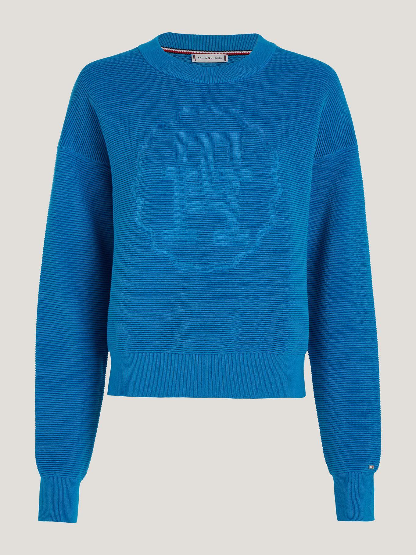 Sweater Relaxed Con Logo Tonal Celeste Tommy Hilfiger-4