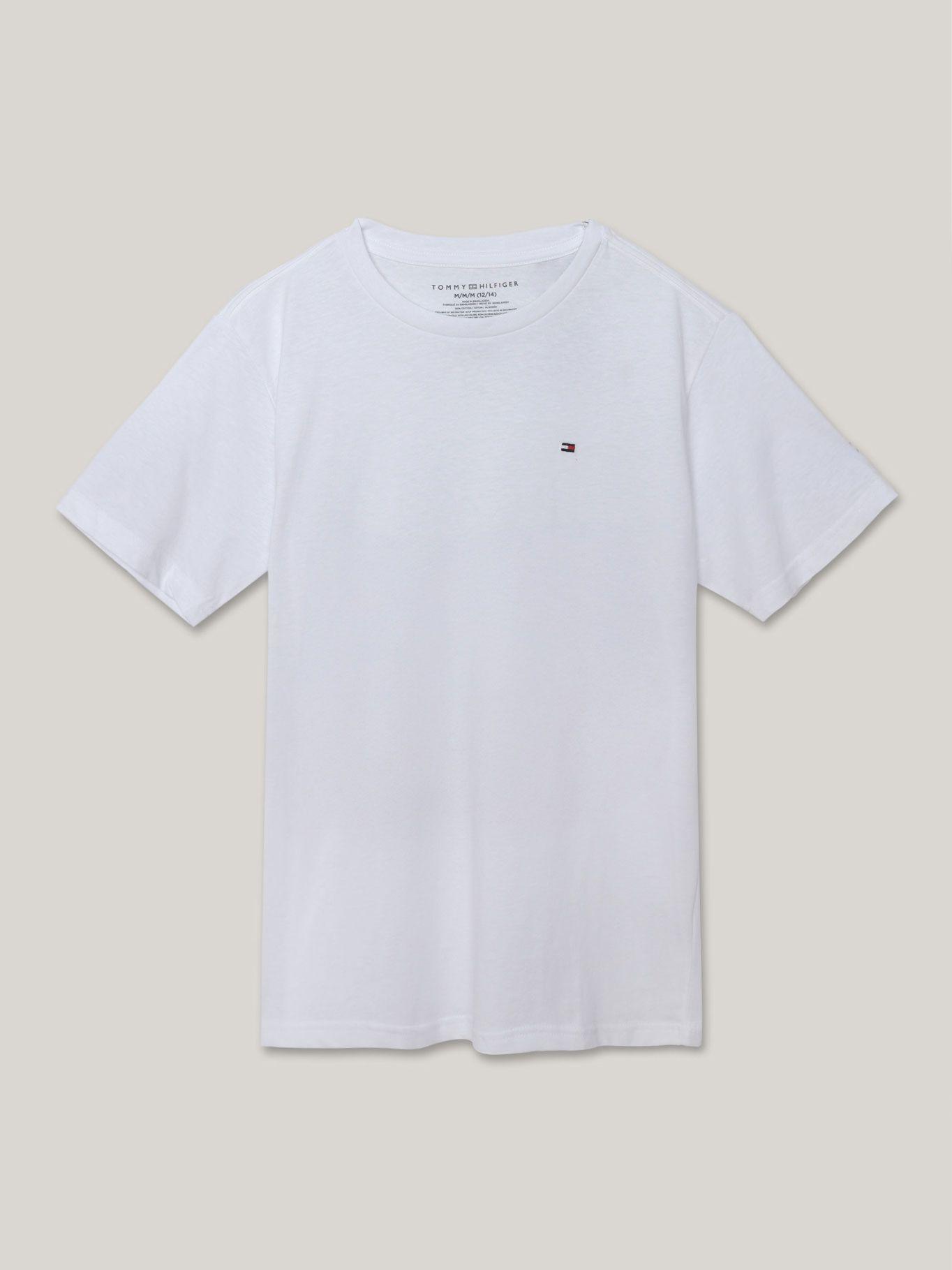 Polera De Niño C-Neck Con Logo Blanco Tommy Hilfiger-0