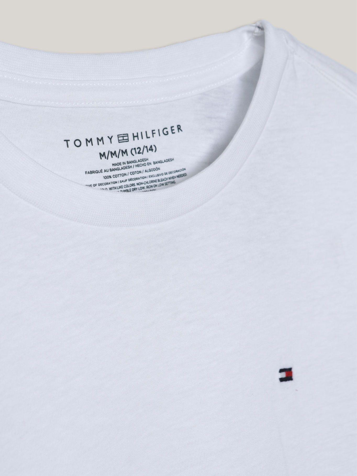 Polera De Niño C-Neck Con Logo Blanco Tommy Hilfiger-3