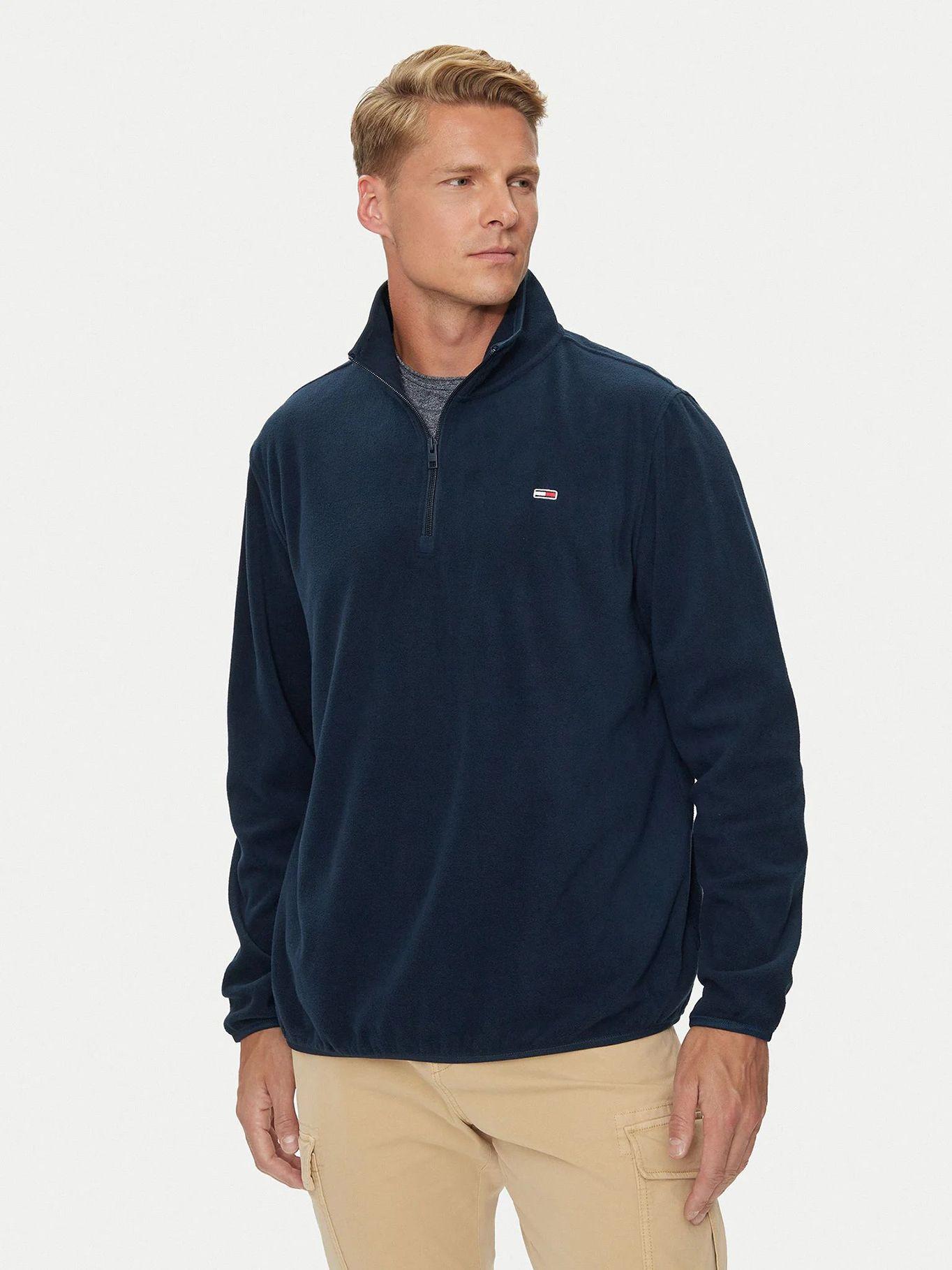 Polerón Solid Con Medio Cierre Azul Tommy Hilfiger-0