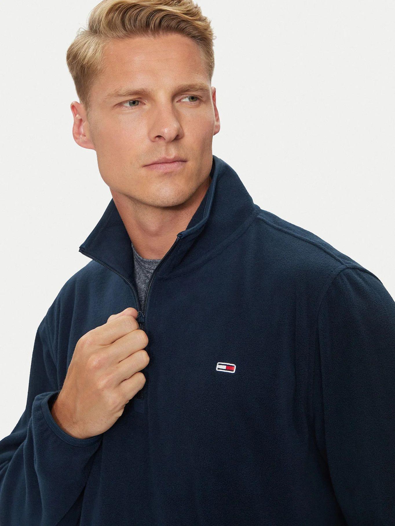 Polerón Solid Con Medio Cierre Azul Tommy Hilfiger-3