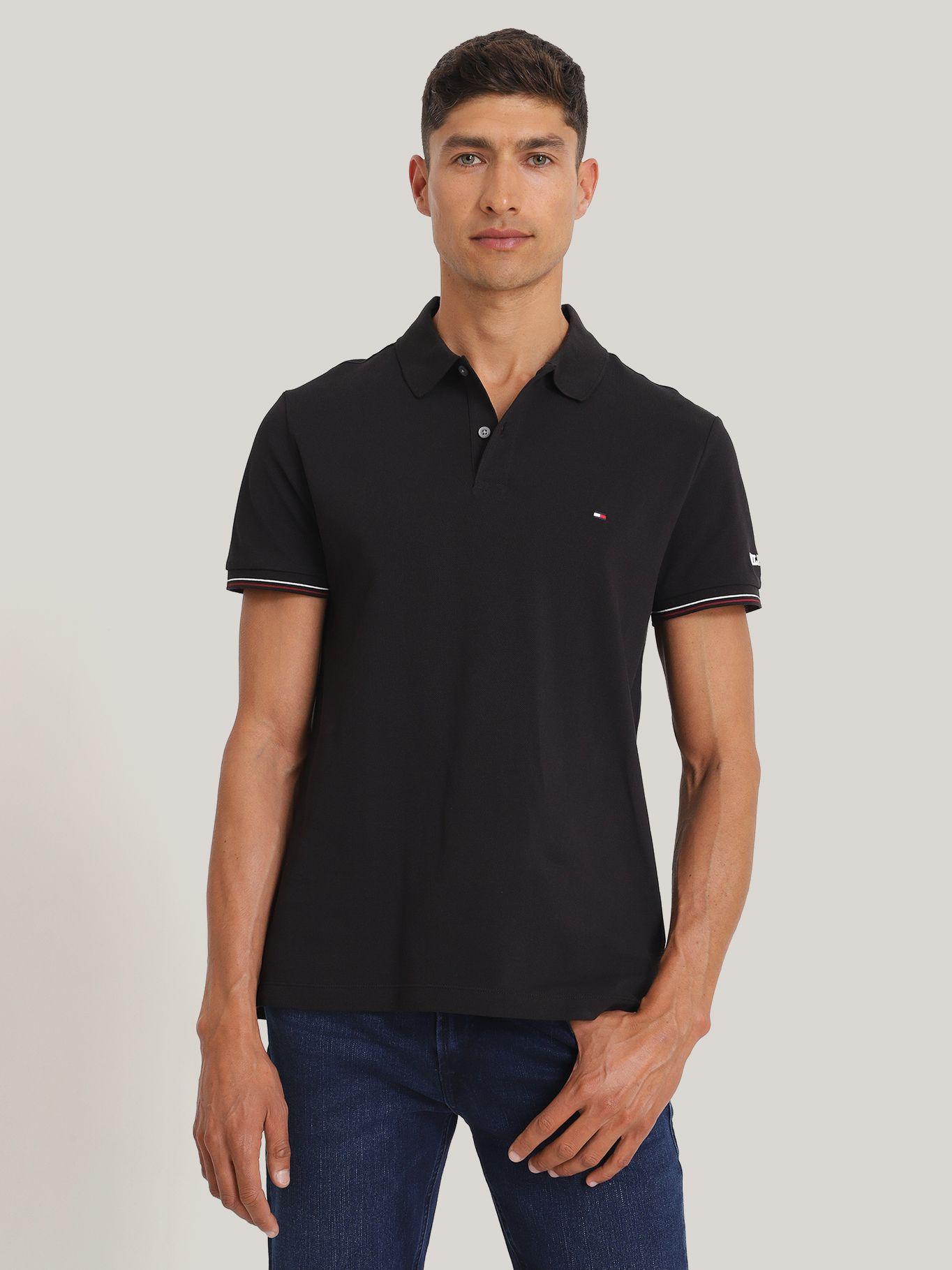 Polo De Corte Slim A Contraste Negro Tommy Hilfiger-0