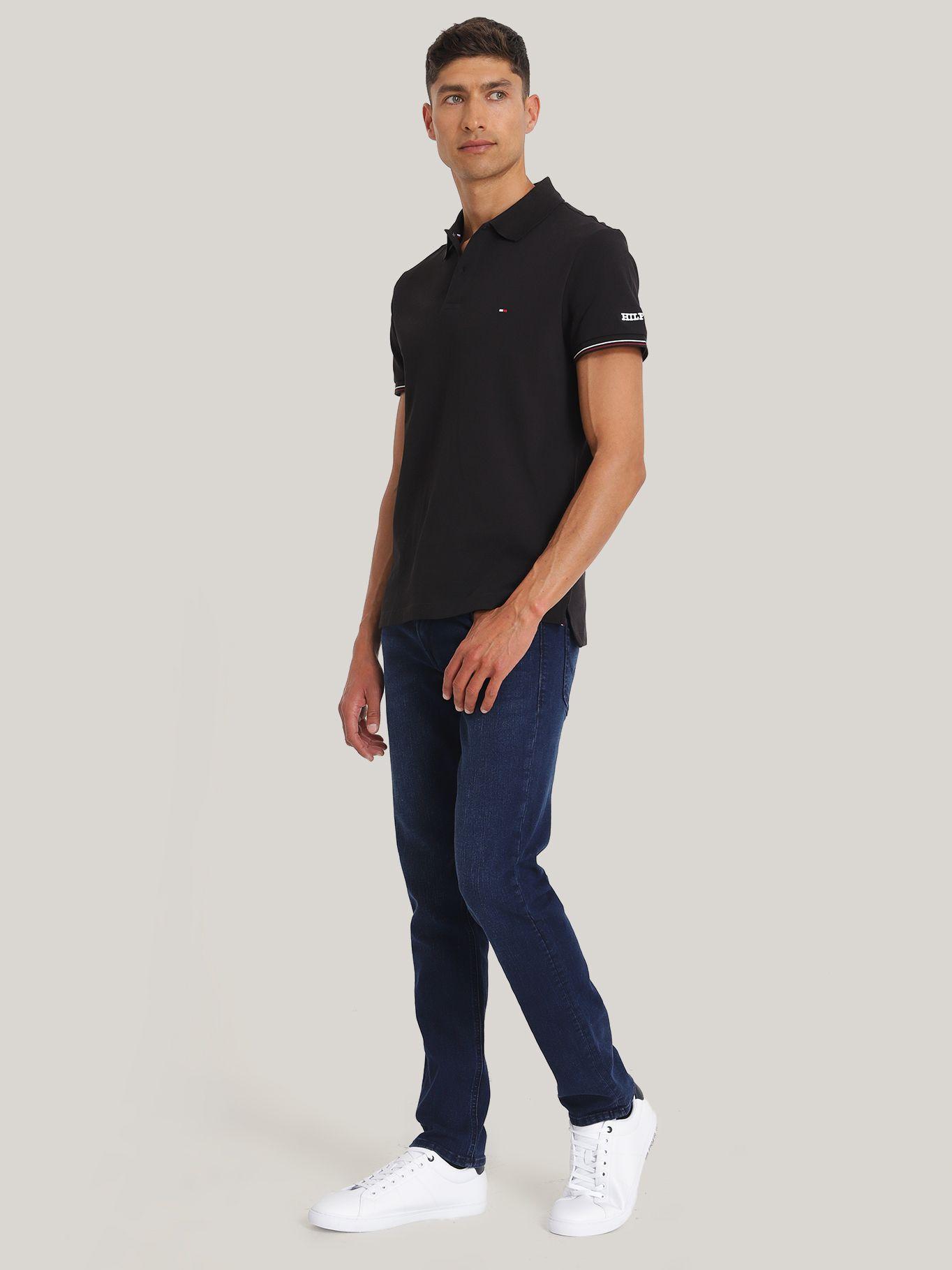 Polo De Corte Slim A Contraste Negro Tommy Hilfiger-1