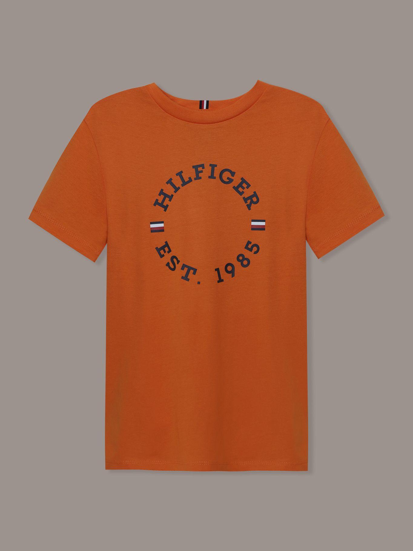 Polera Niño Con Logo Monotipo Naranjo Tommy Hilfiger-0