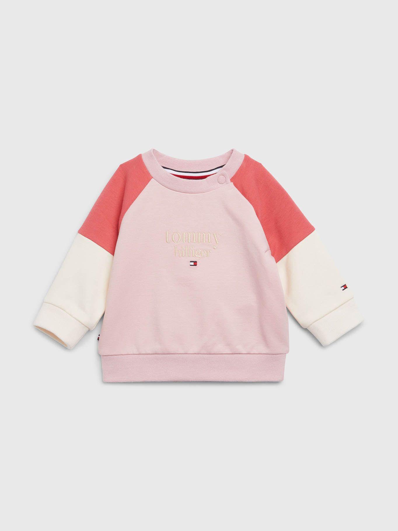 Polerón Color Block Baby Logo Rosado Tommy Hilfiger-0