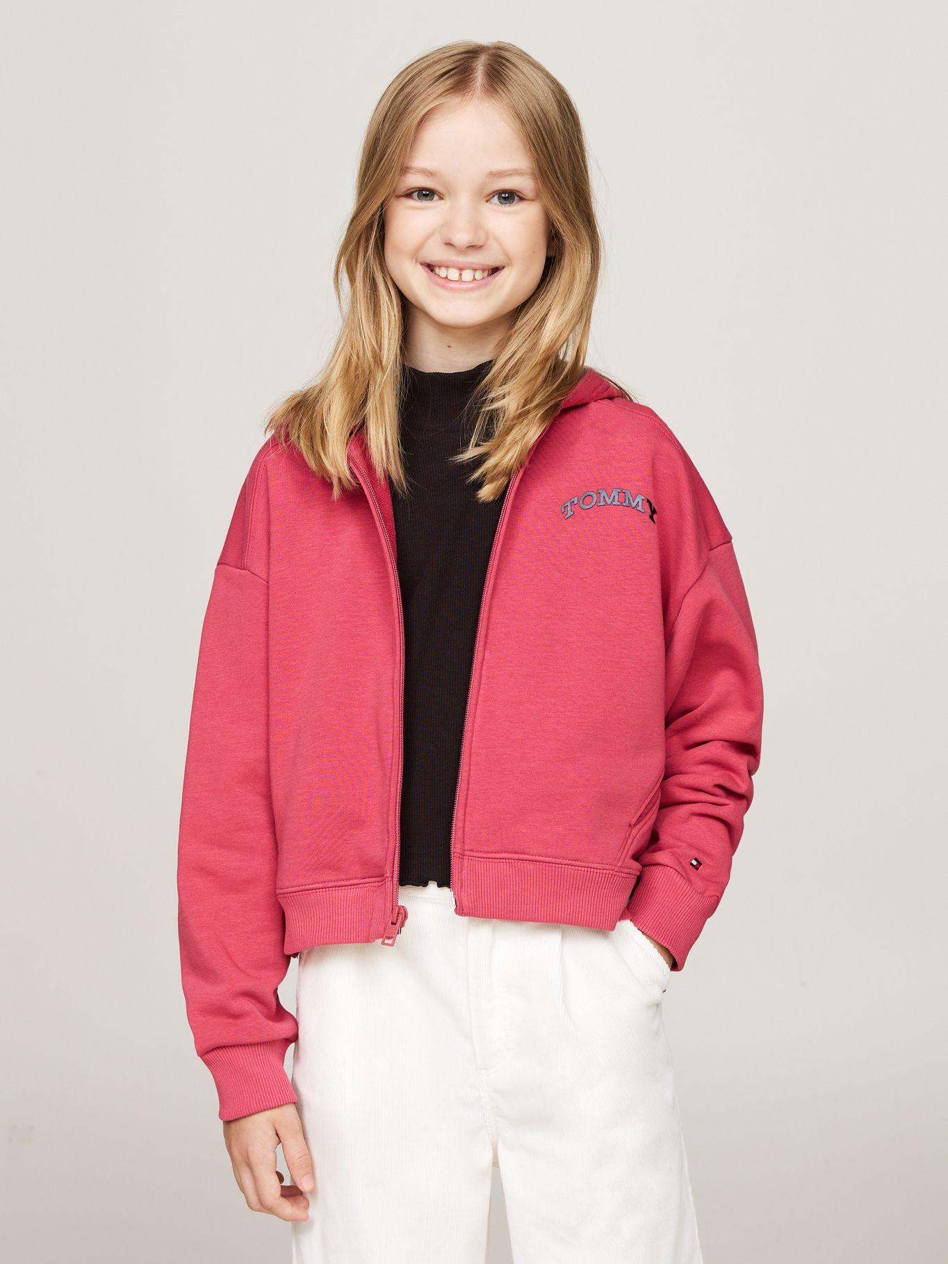 Polerón Hoodie Niña Varsity Logo Rosado Tommy Hilfiger-0