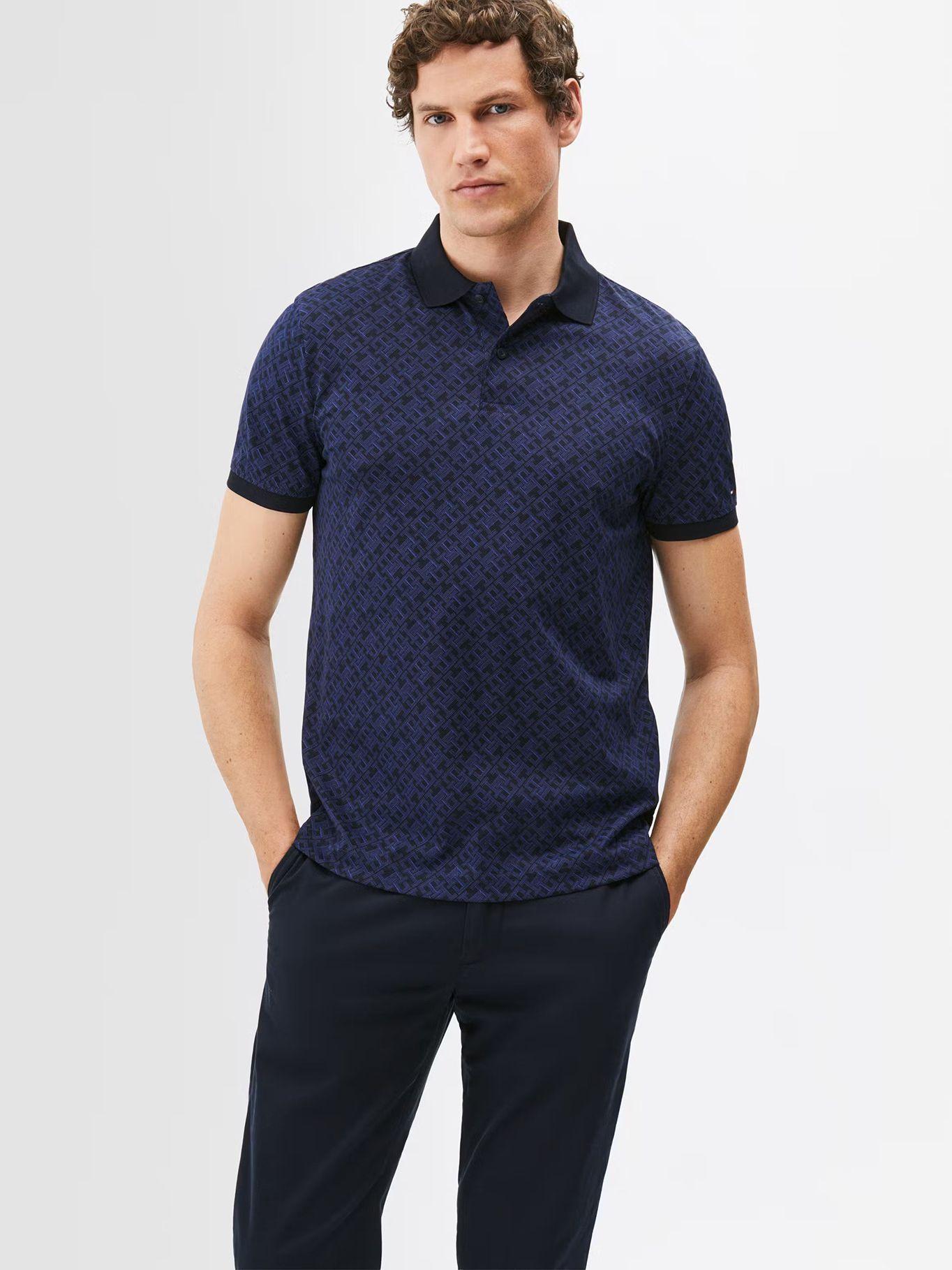 Polo Monogram Regular Fit Azul Tommy Hilfiger-0