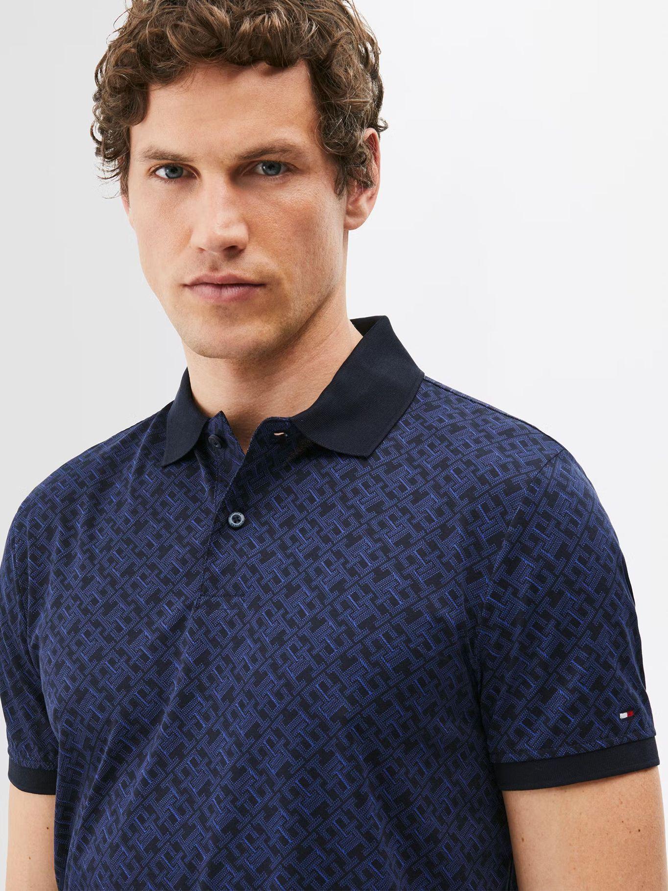 Polo Monogram Regular Fit Azul Tommy Hilfiger-3