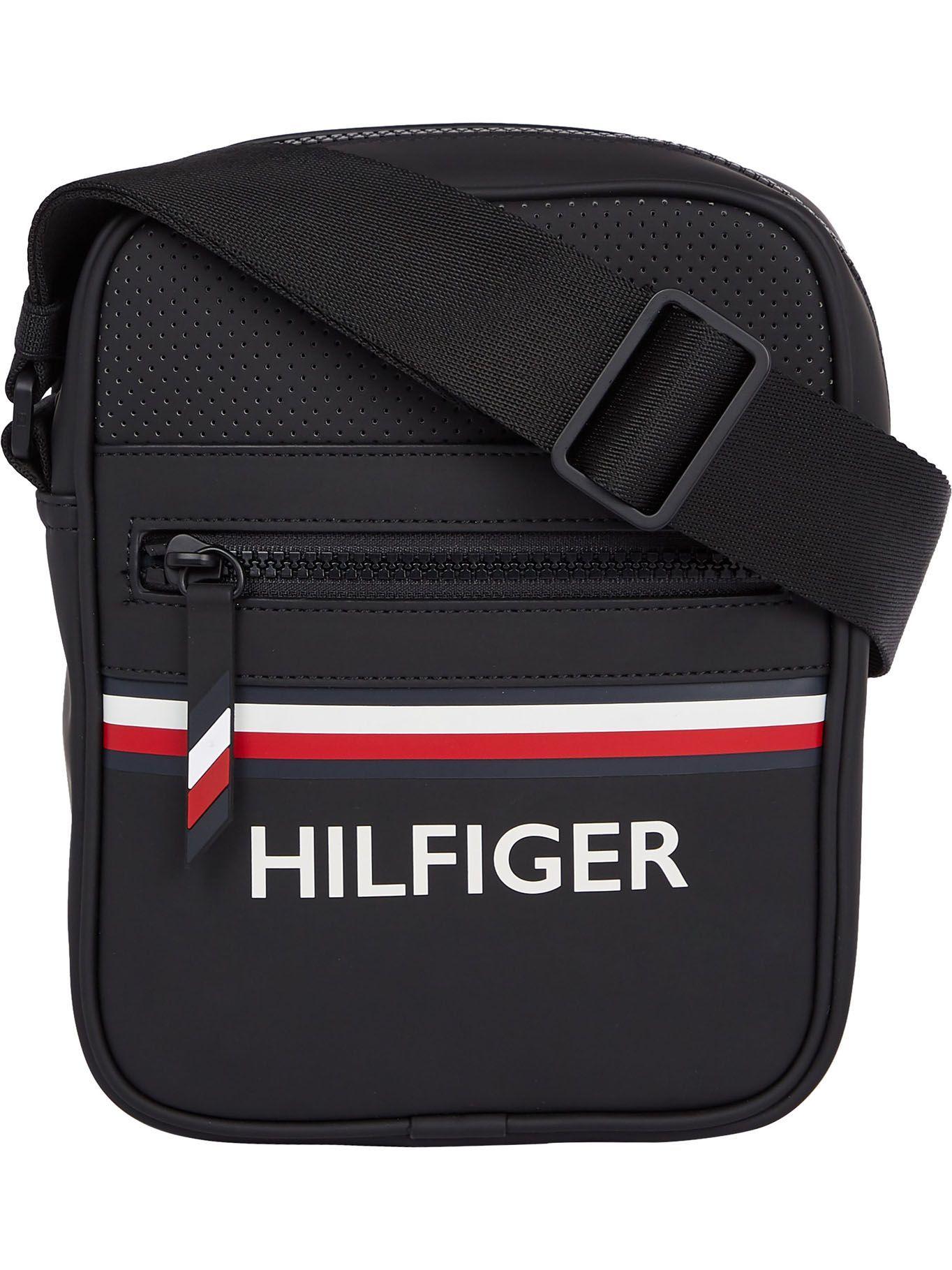 Bolso Mini Reporter Stripe Logo Negro Tommy Hilfiger-0