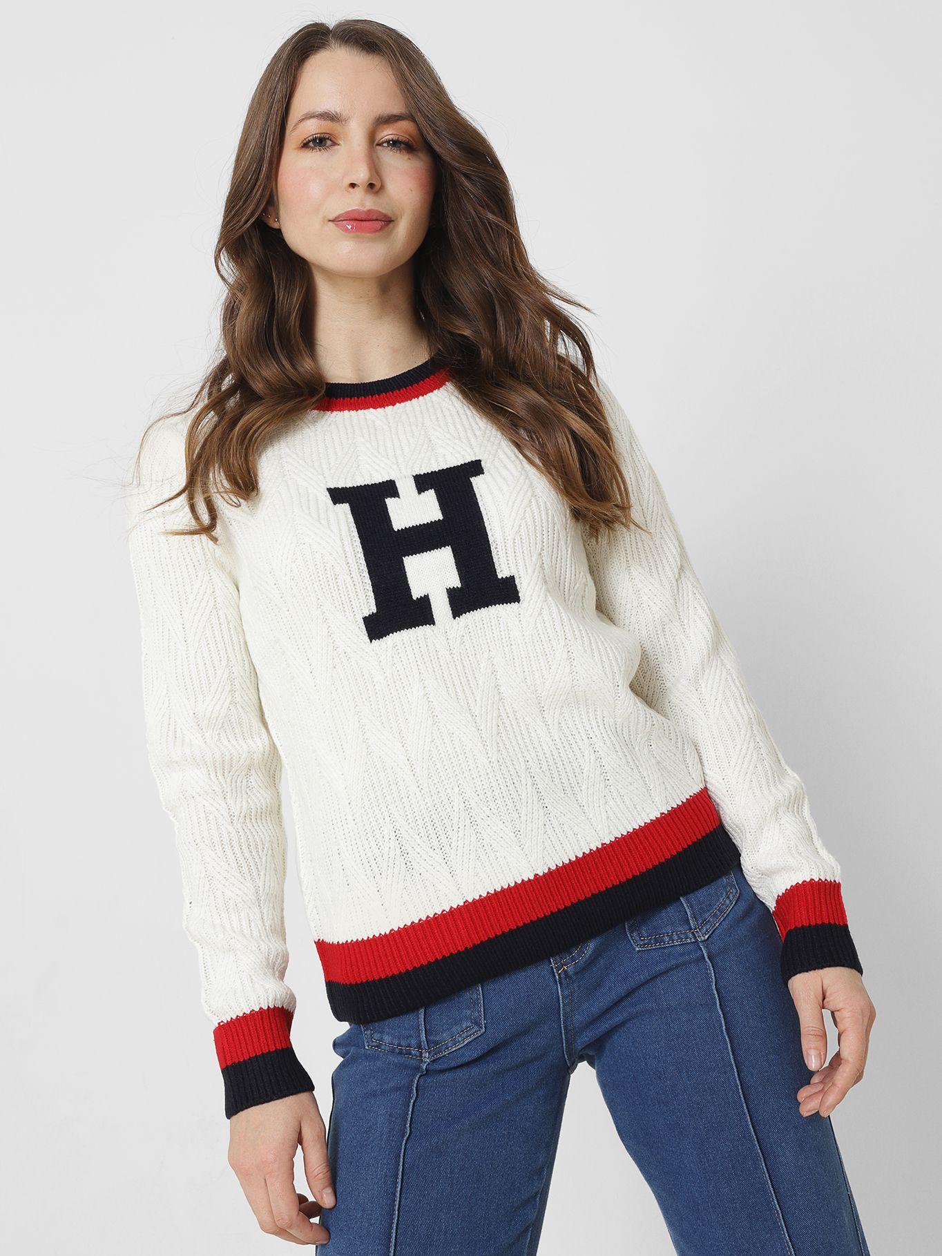Sweater Chevron Trenzado Blanco Tommy Hilfiger-0