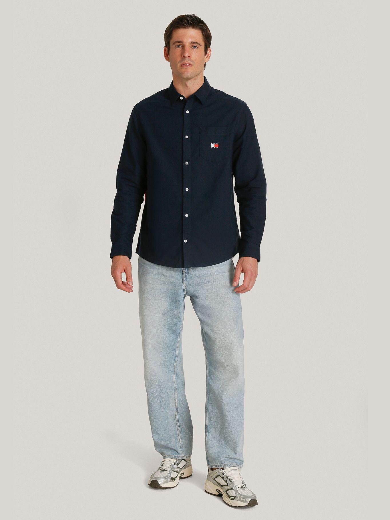 Camisa Flag Badge Regular Fit Azul Tommy Hilfiger-1