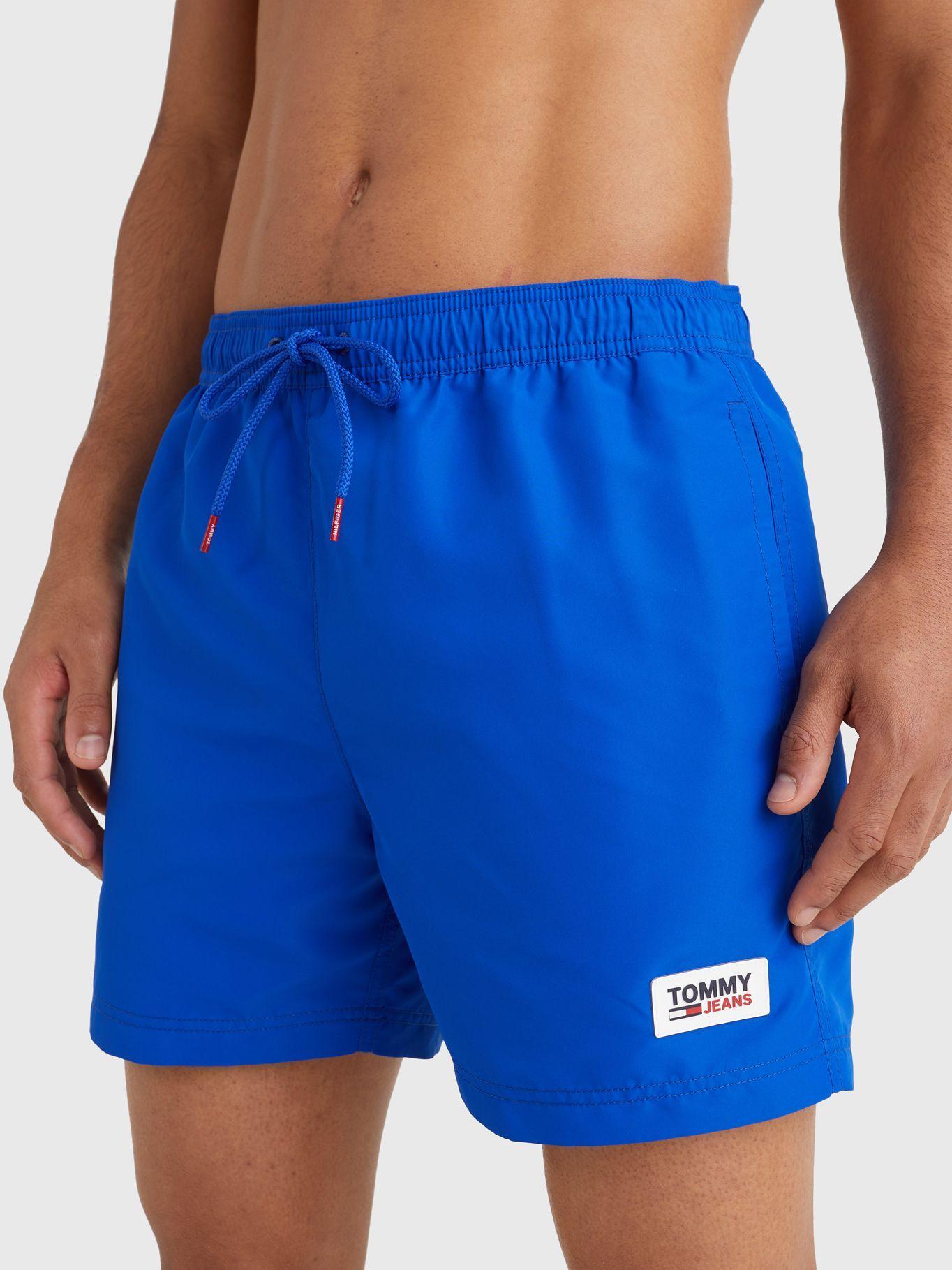 Traje De Baño Con Parche Logo C66 Azul Tommy Hilfiger-0