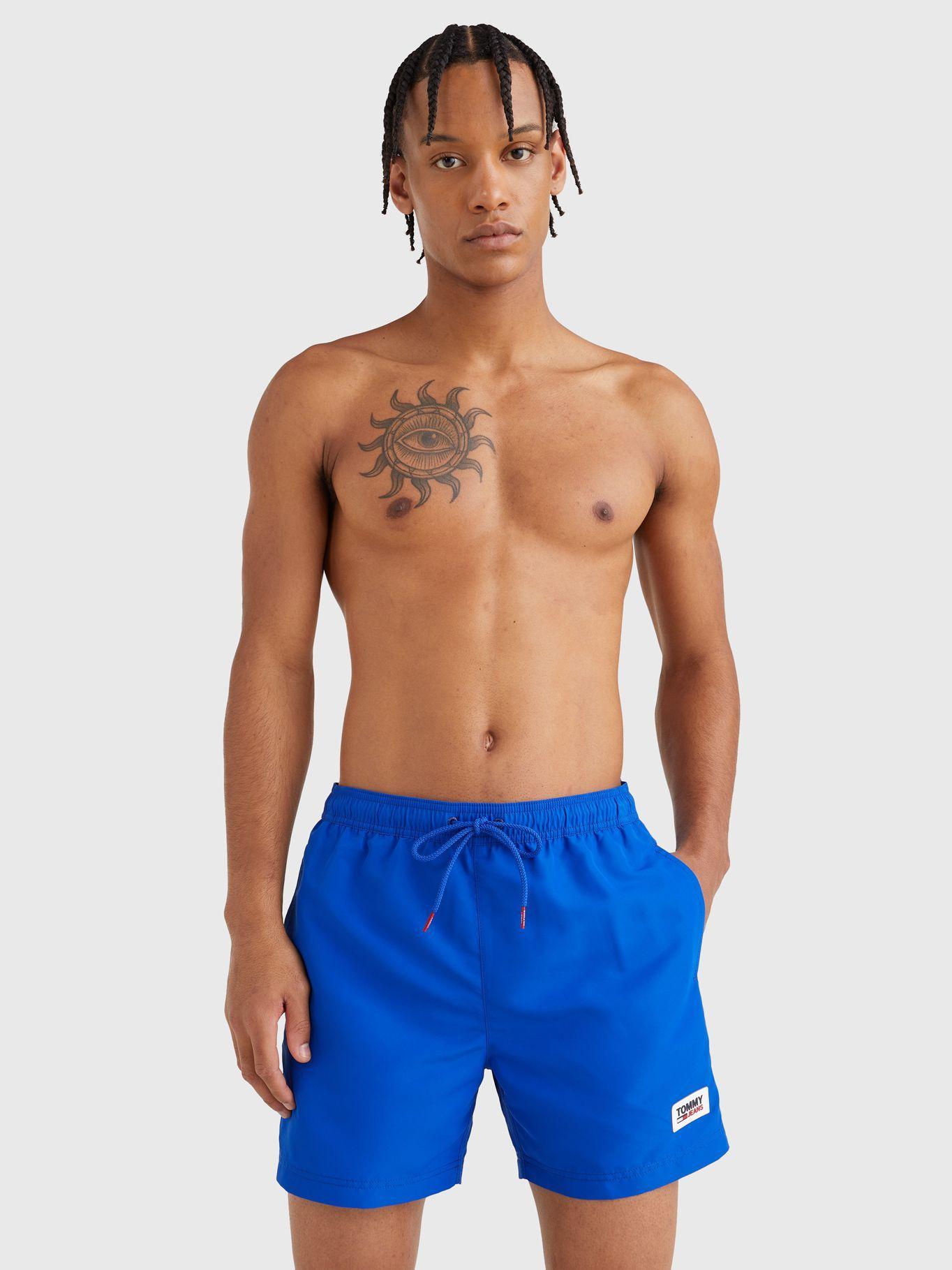 Traje De Baño Con Parche Logo C66 Azul Tommy Hilfiger-3