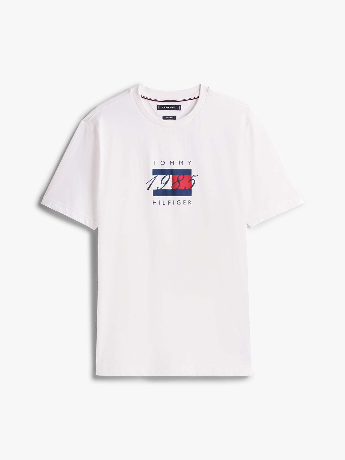 Polera Con Logo Flag Gráfico Blanco Tommy Hilfiger-4