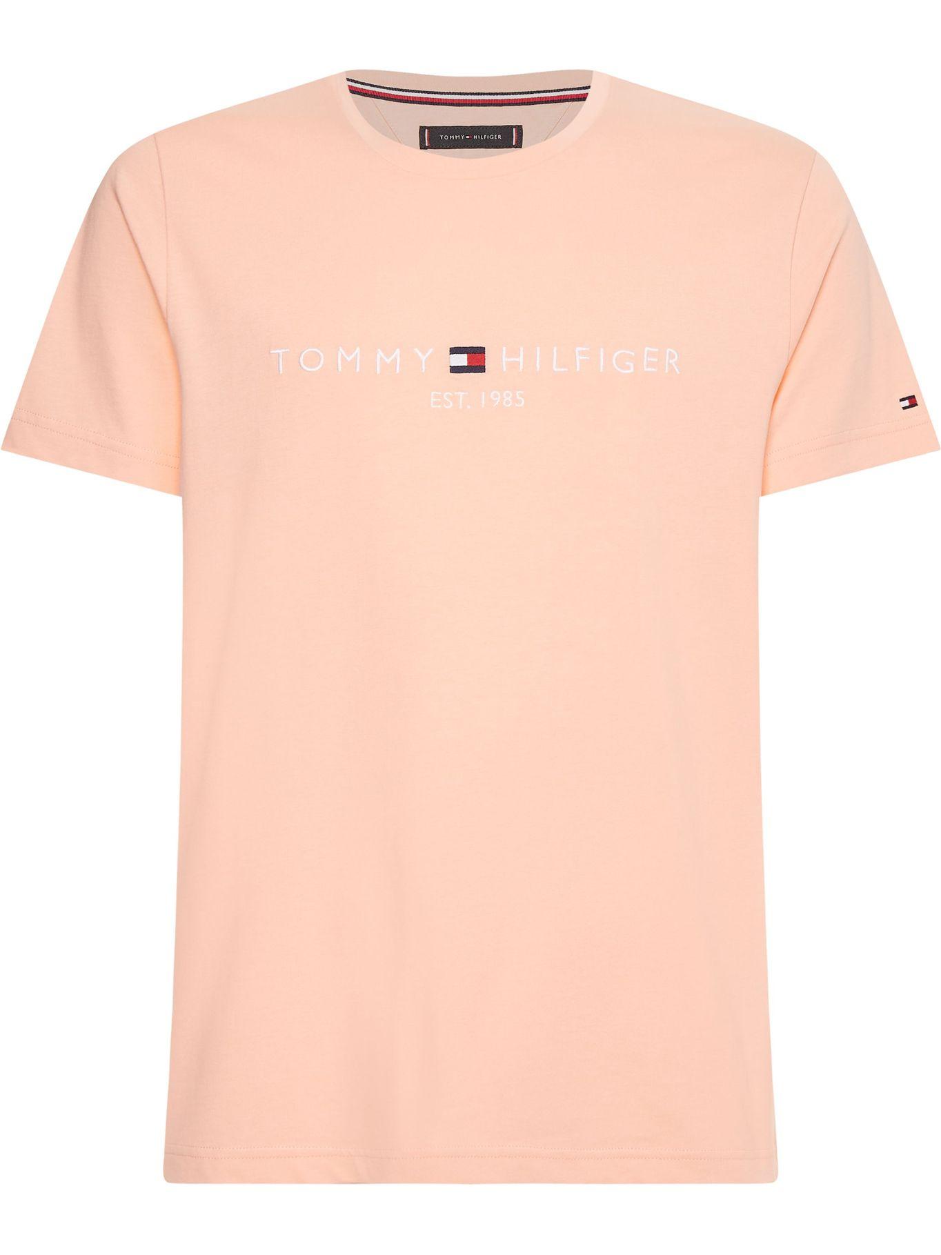 Polera Organic Cotton Logo Slim Fit Rosa Tommy Hilfiger-0