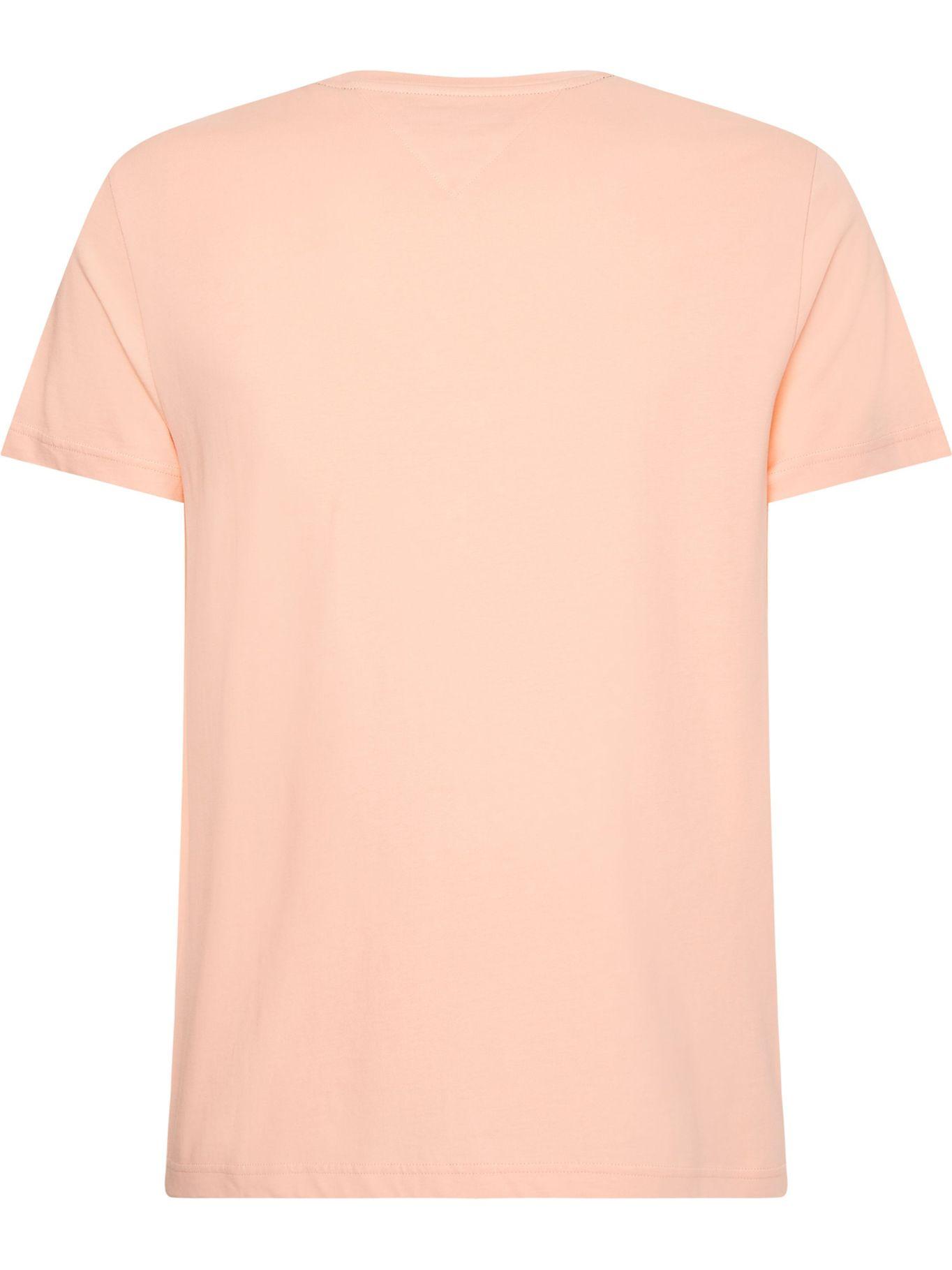 Polera Organic Cotton Logo Slim Fit Rosa Tommy Hilfiger-1