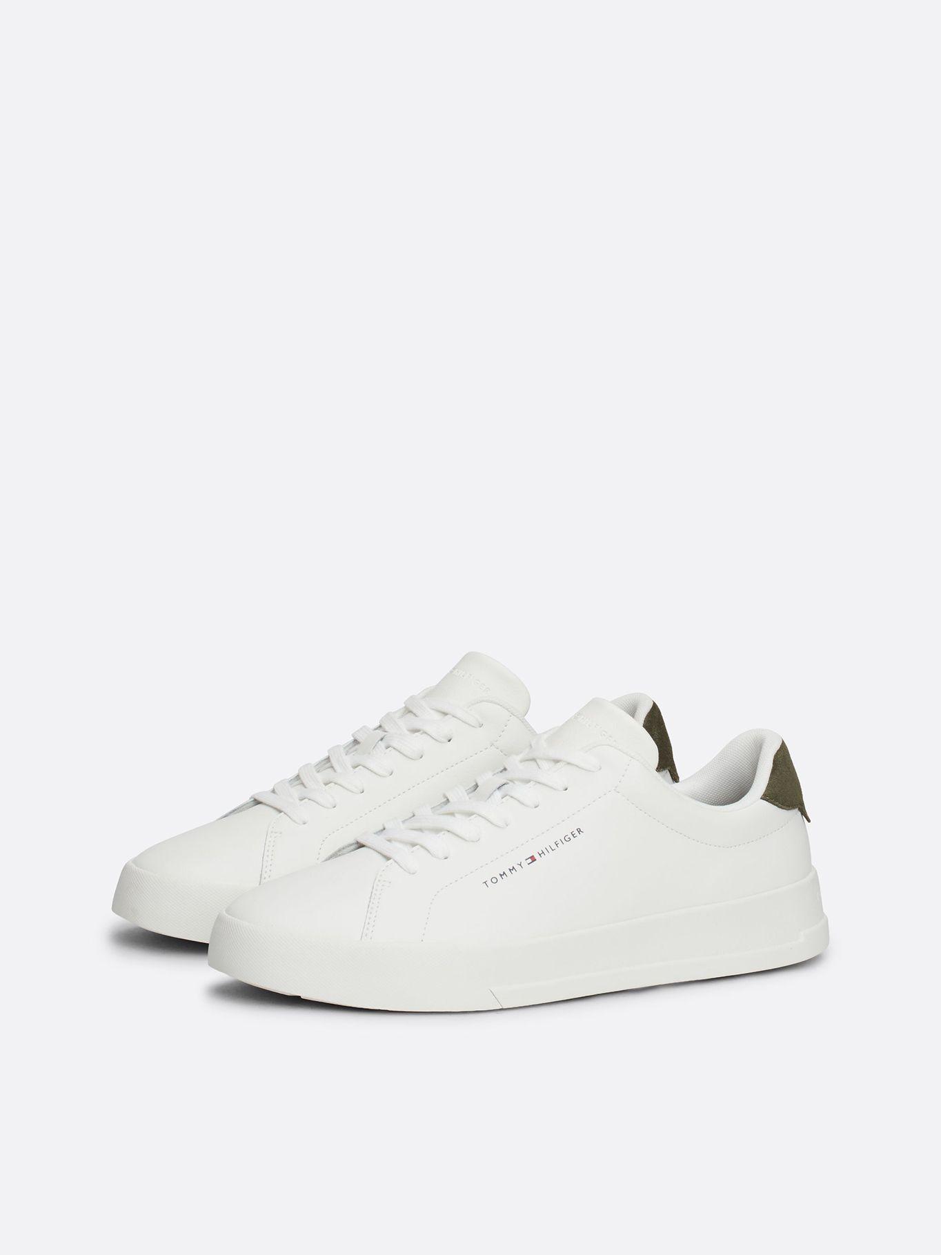 Zapatilla Court De Cuero Con Logo Blanco Tommy Hilfiger-0