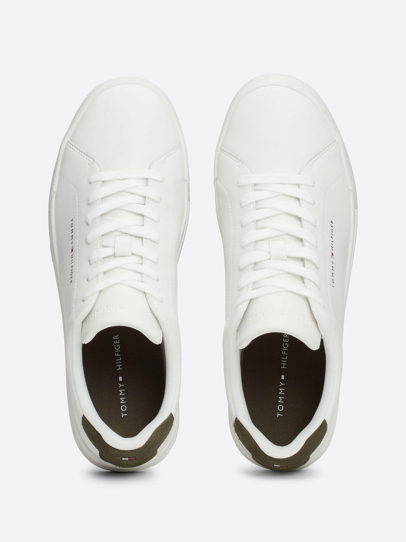 Zapatilla Court De Cuero Con Logo Blanco Tommy Hilfiger-2