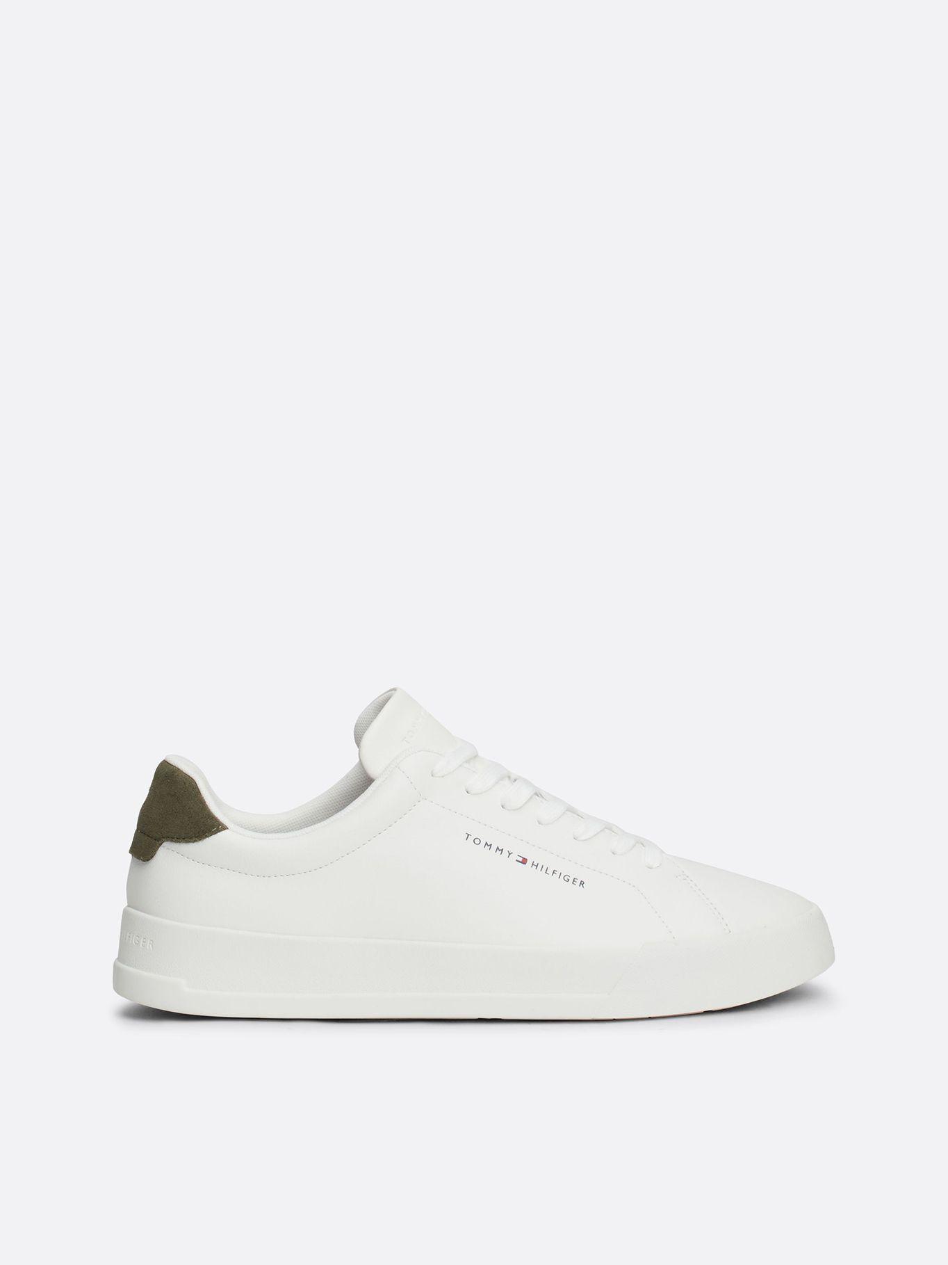 Zapatilla Court De Cuero Con Logo Blanco Tommy Hilfiger-4