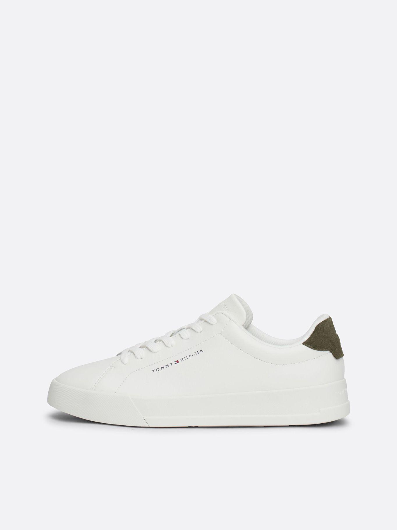 Zapatilla Court De Cuero Con Logo Blanco Tommy Hilfiger-5